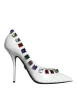 White Crystals Leather High Heels Pumps Shoes sold by Louxly