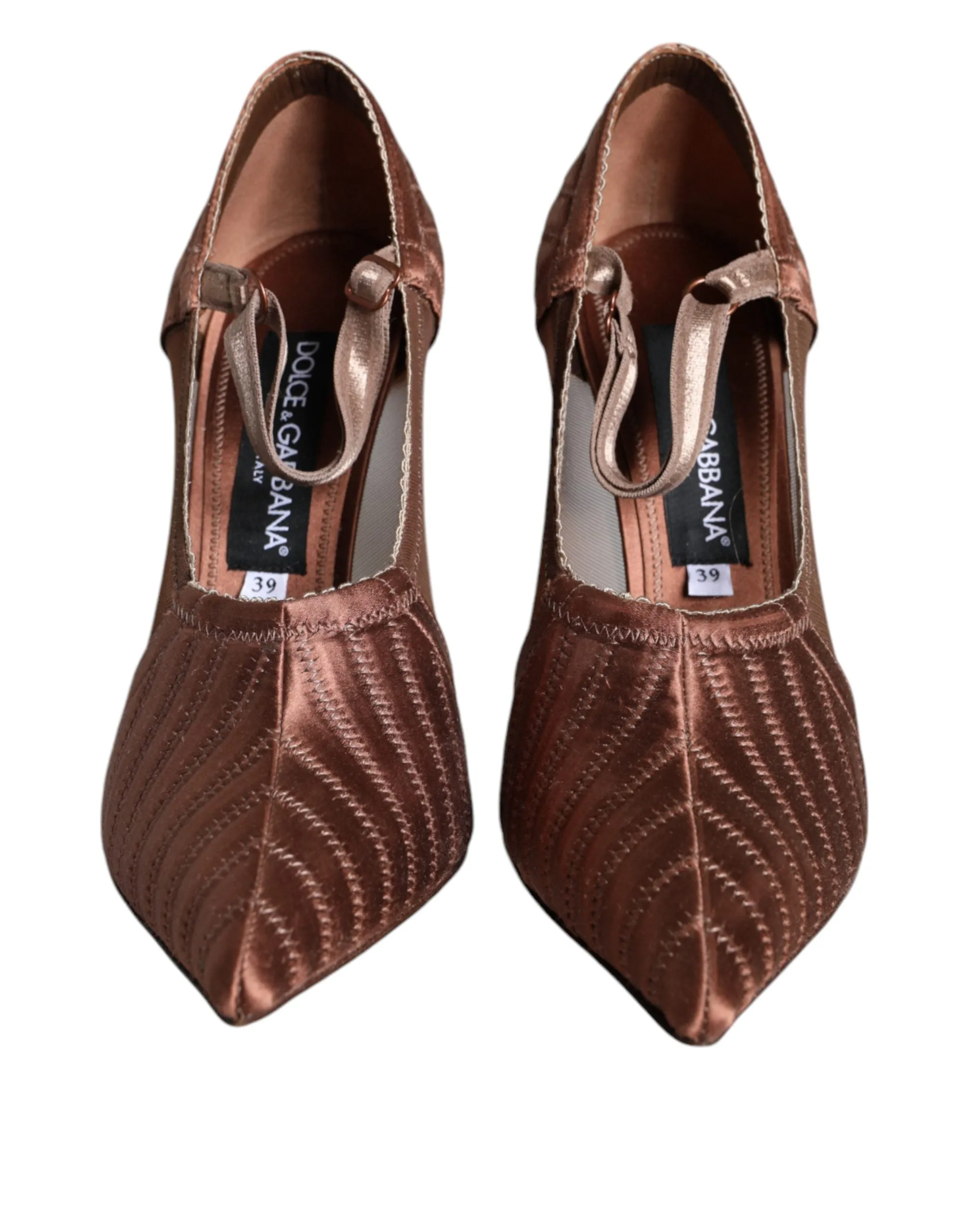 Brown Mesh Viscose Ankle Strap Pumps Shoes sold by Louxly product image thumbnail 2