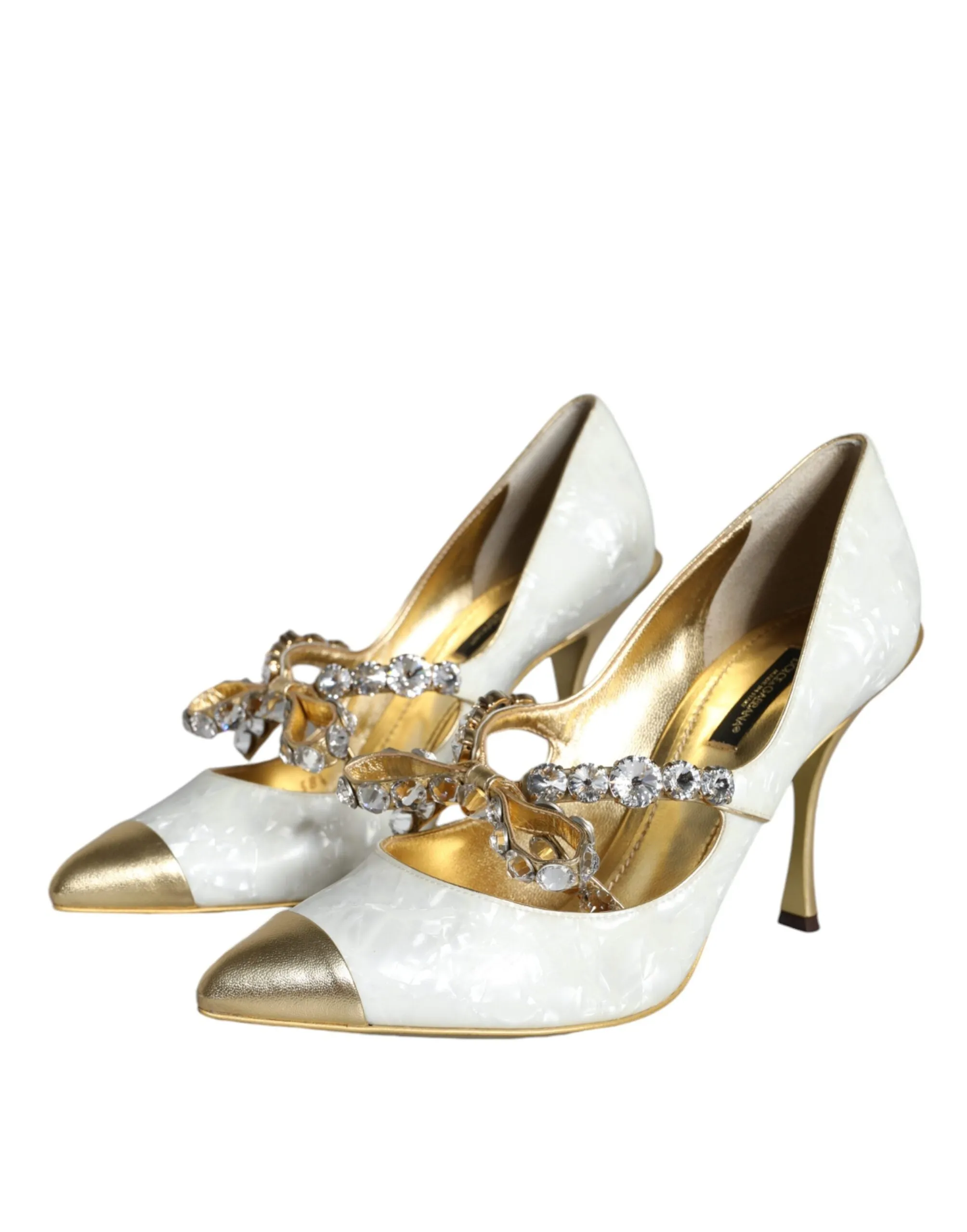 White Mary Jane Crystal Bow Pearl Pumps Shoes sold by Louxly product image thumbnail 3