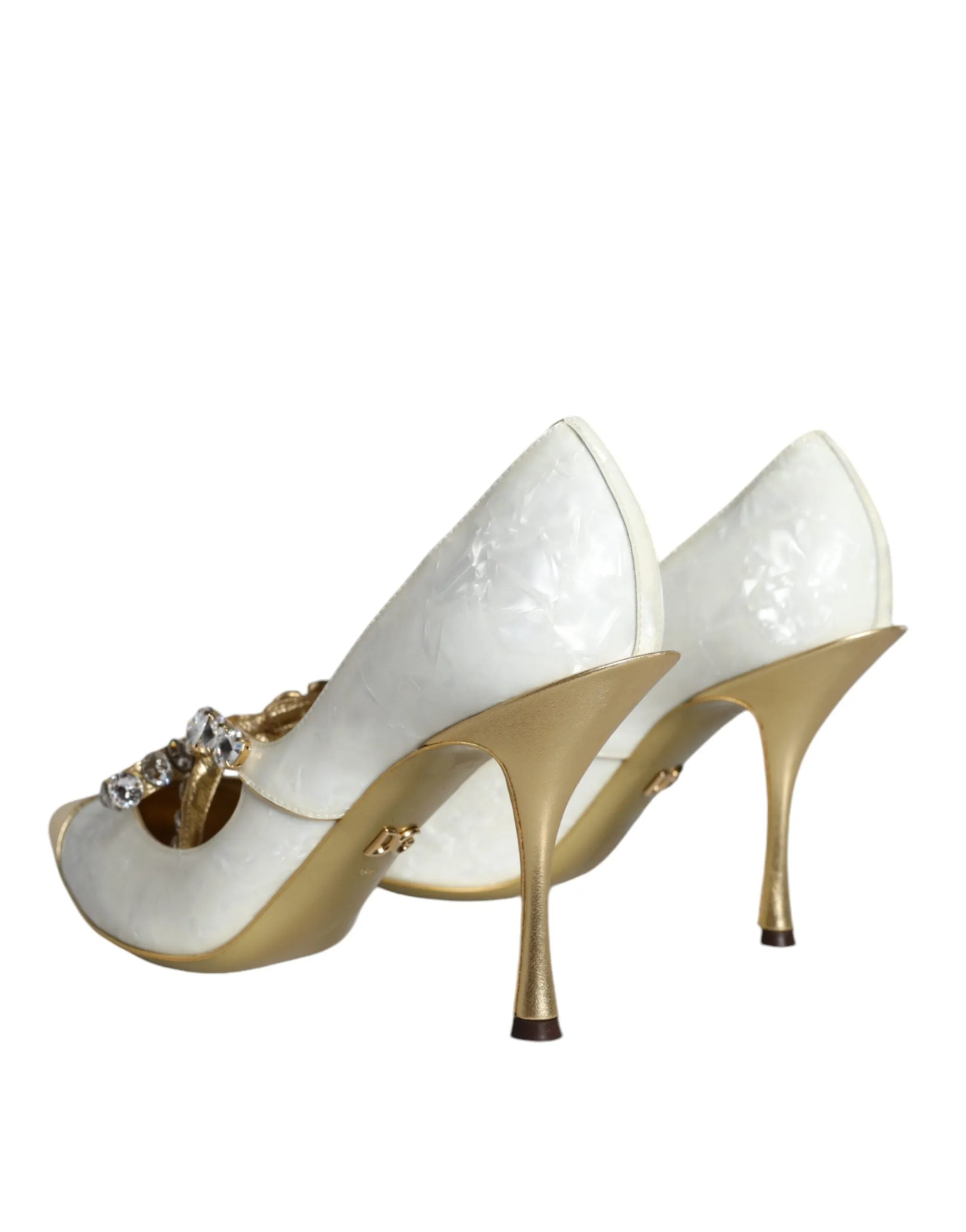 White Mary Jane Crystal Bow Pearl Pumps Shoes sold by Louxly product image thumbnail 4