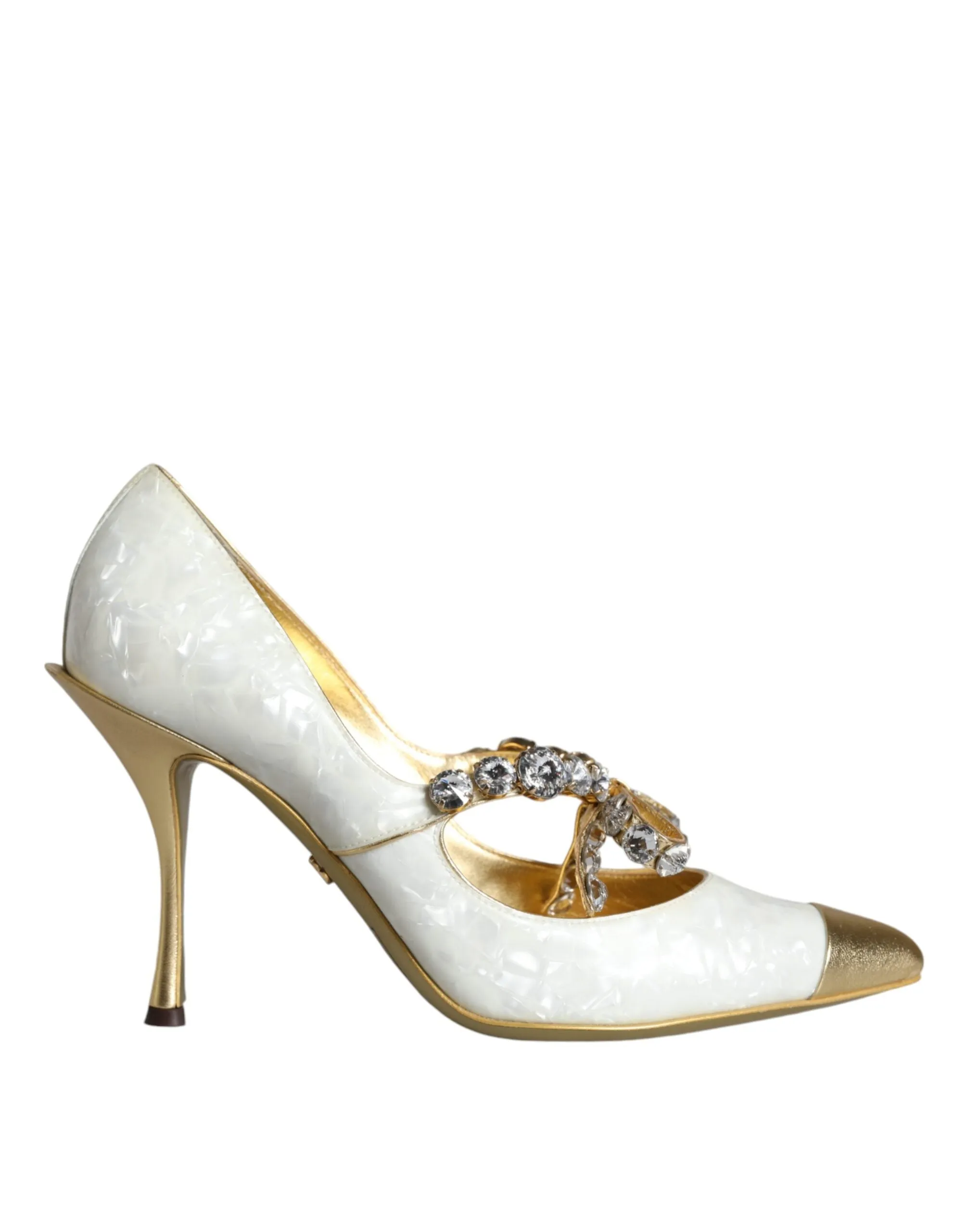White Mary Jane Crystal Bow Pearl Pumps Shoes sold by Louxly