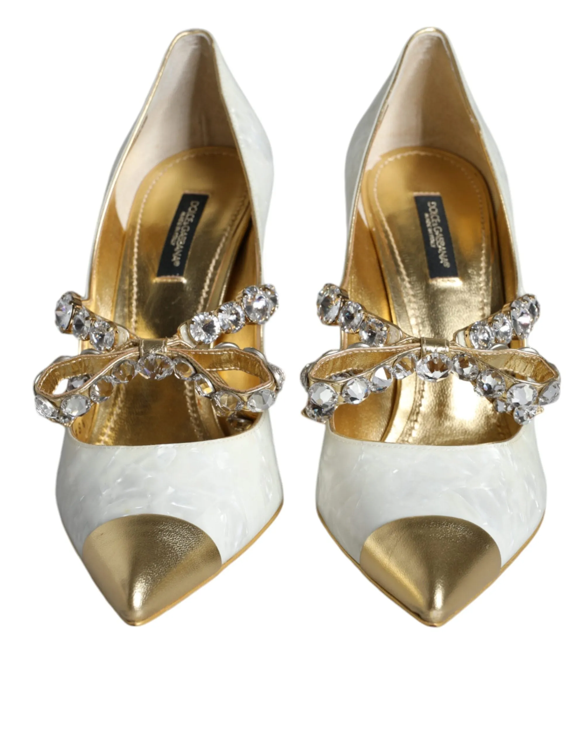White Mary Jane Crystal Bow Pearl Pumps Shoes sold by Louxly product image thumbnail 2