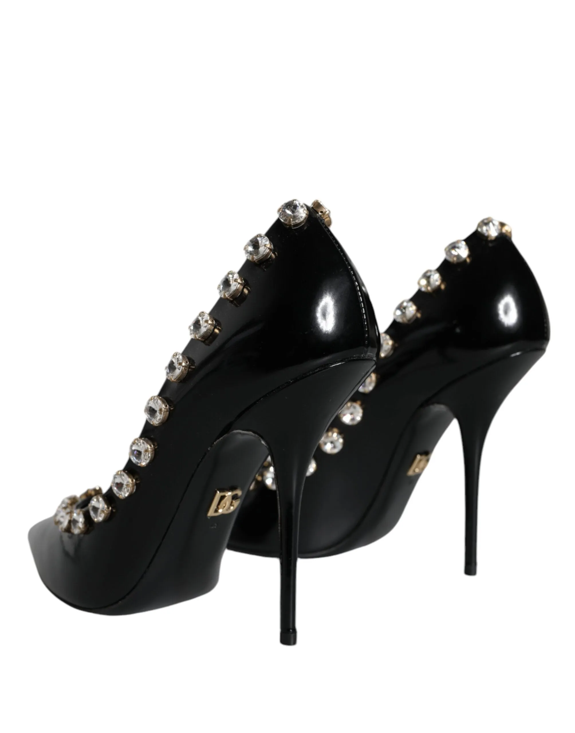 Black Crystals Leather High Heels Pumps Shoes sold by Louxly product image thumbnail 4