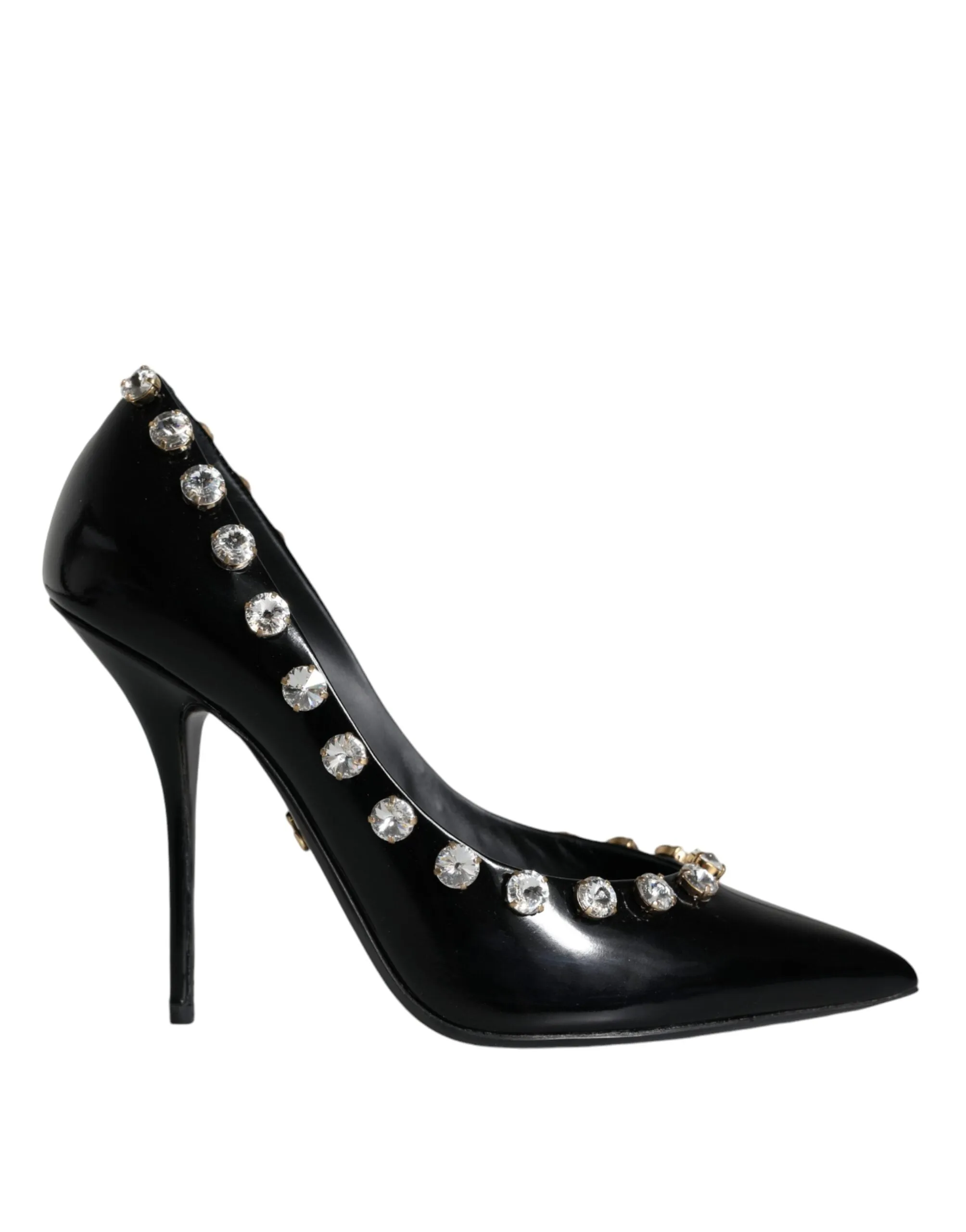 Black Crystals Leather High Heels Pumps Shoes sold by Louxly