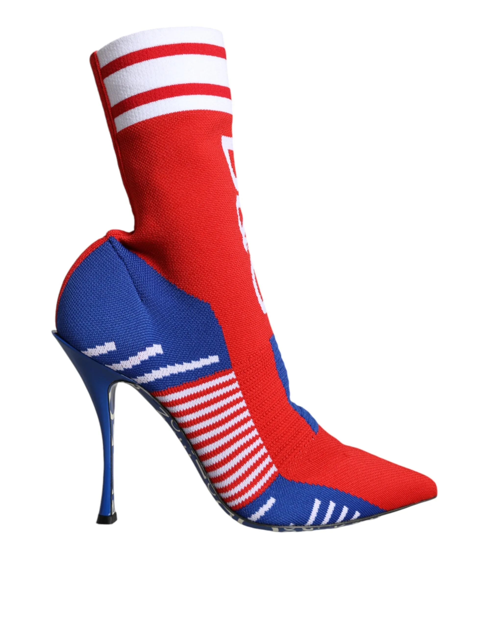 Red Blue Stretch Sock Style Ankle Boots Logo Shoes sold by Louxly