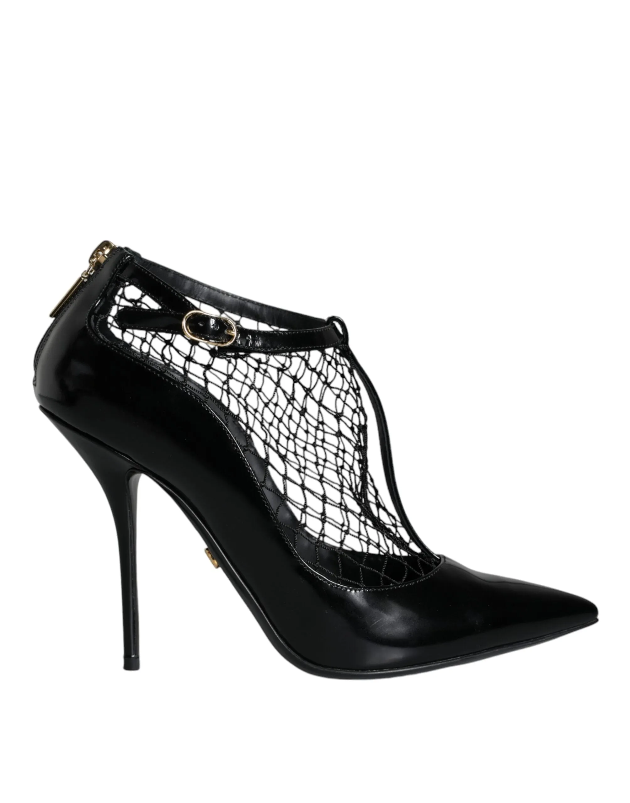 Black Mesh Patent Leather Heels Pumps Shoes sold by Louxly