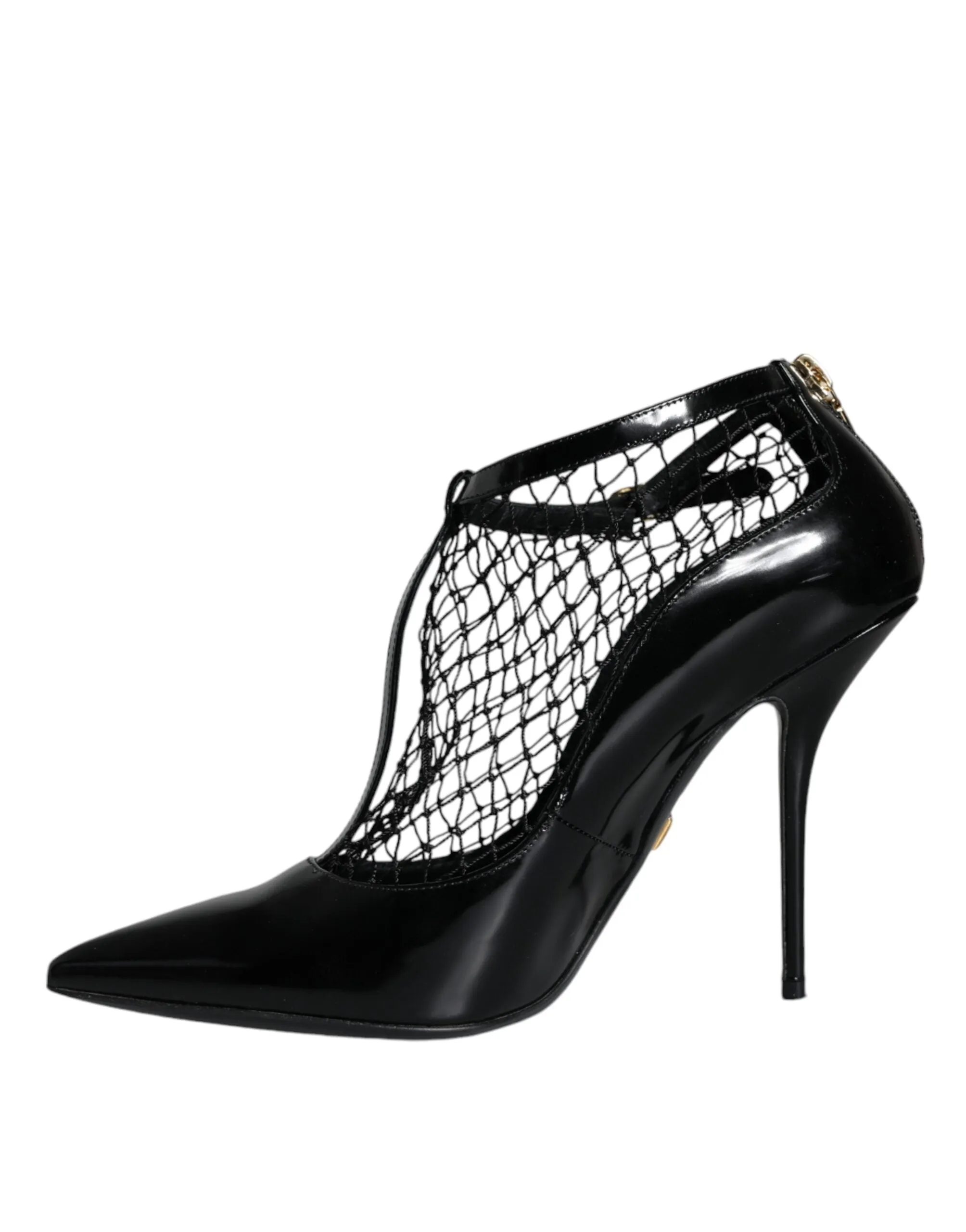 Black Mesh Patent Leather Heels Pumps Shoes sold by Louxly product image thumbnail 5
