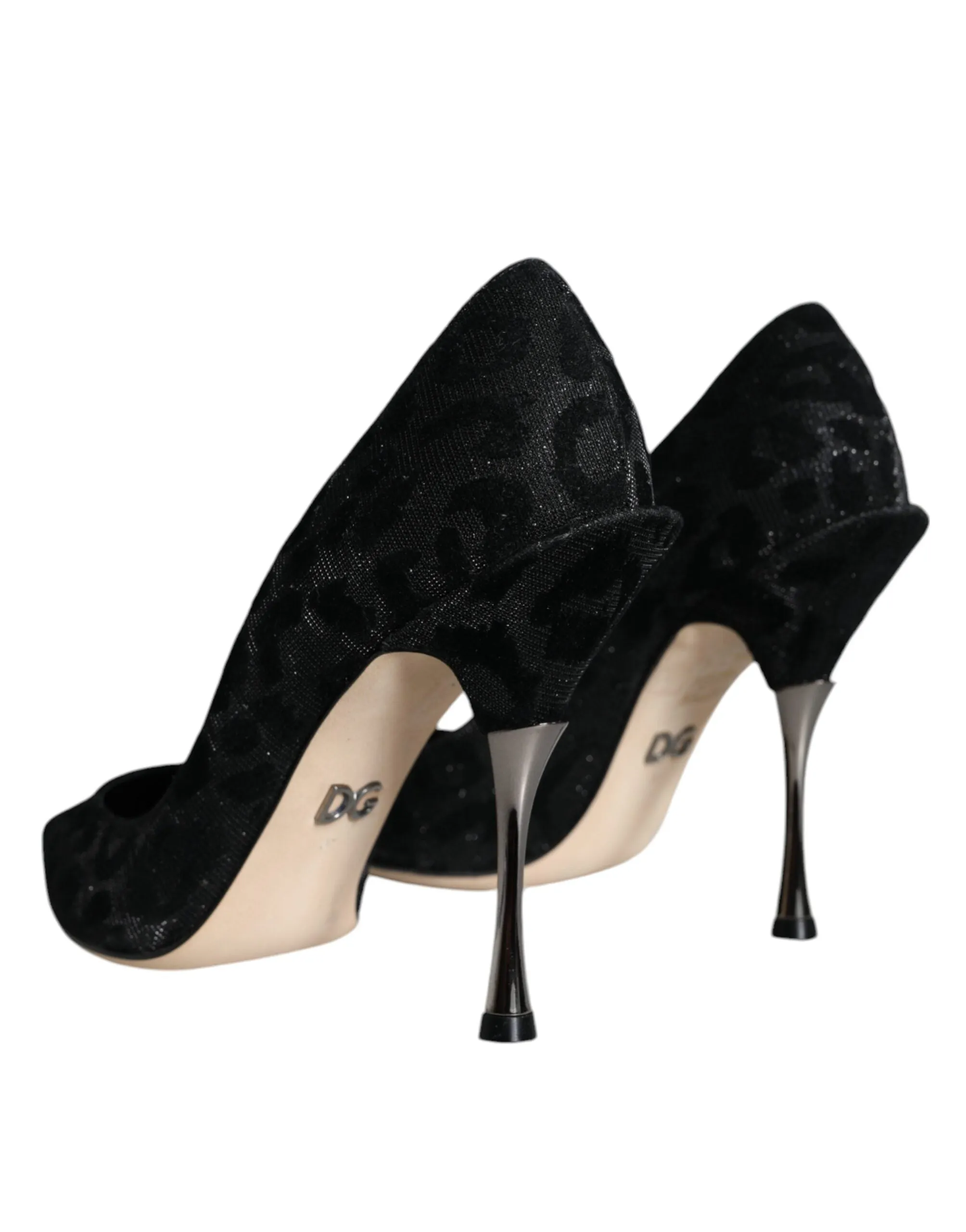 Black Leopard Lurex High Heels Pumps Shoes sold by Louxly product image thumbnail 4