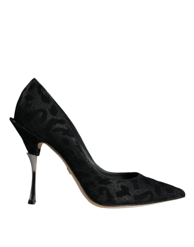 Black Leopard Lurex High Heels Pumps Shoes sold by Louxly