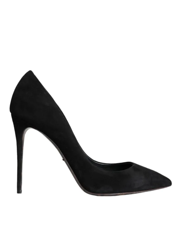 Black Suede Leather High Heels Pumps Shoes sold by Louxly