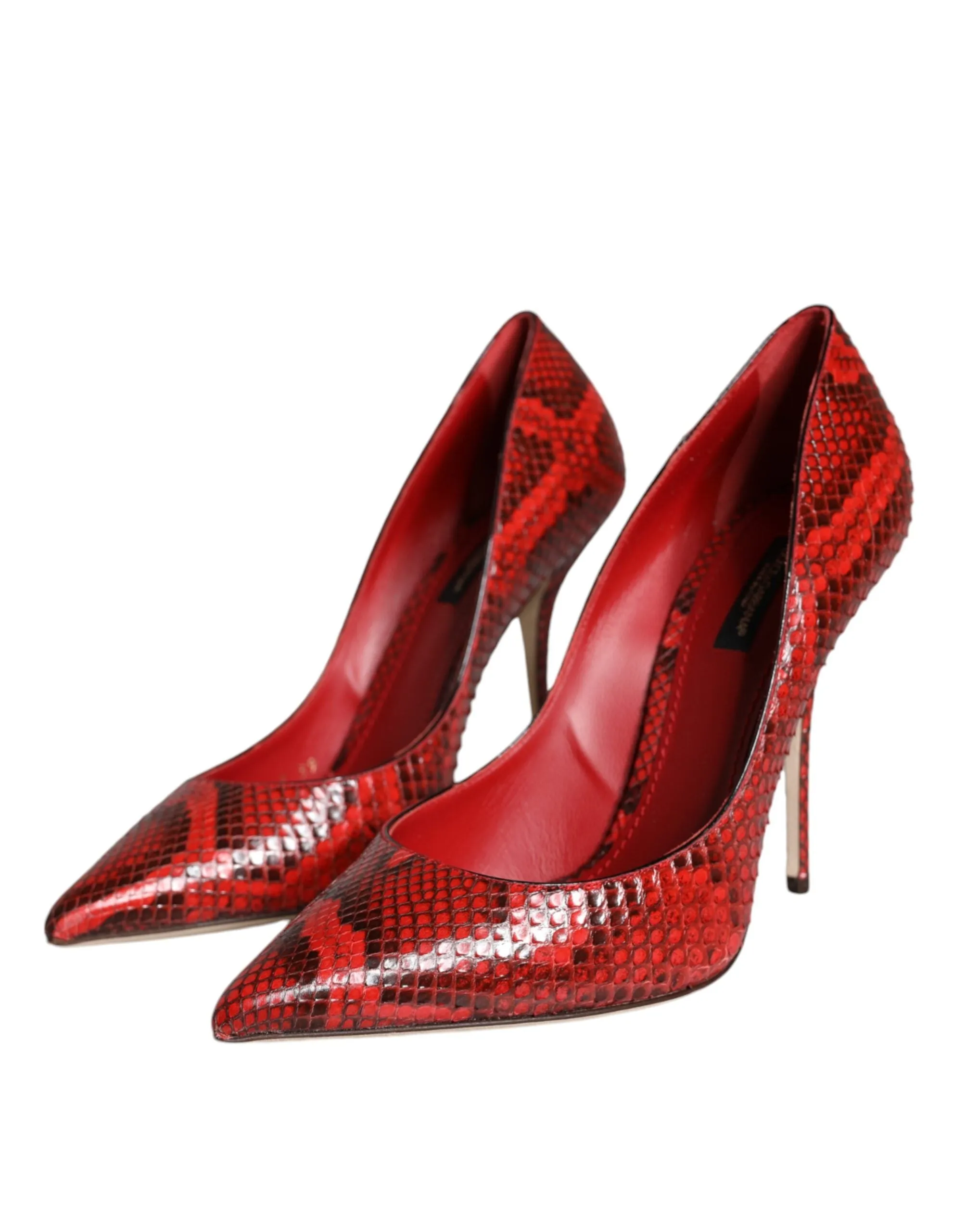 Red Leather Stiletto High Heels Pumps Shoes sold by Louxly product image thumbnail 3