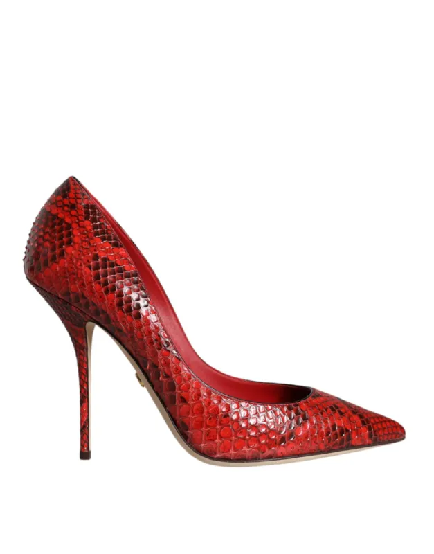 Red Leather Stiletto High Heels Pumps Shoes sold by Louxly