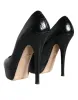 Black Leather Platform Heels Pumps Shoes sold by Louxly