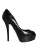 Black Leather Platform Heels Pumps Shoes sold by Louxly