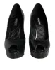 Black Leather Platform Heels Pumps Shoes sold by Louxly