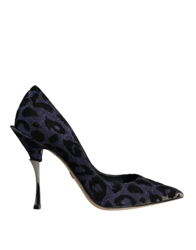 Violet Leopard Lurex High Heels Pumps Shoes sold by Louxly