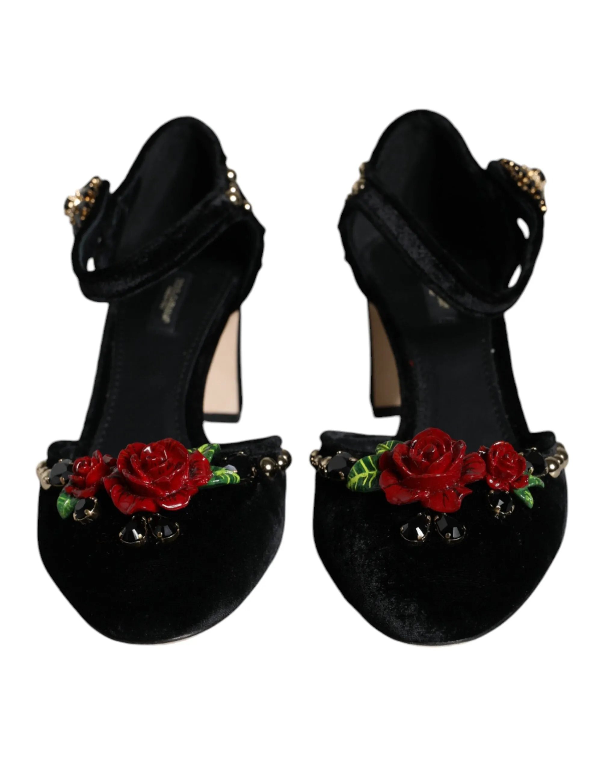 Black Velvet Roses Ankle Strap Pumps Shoes sold by Louxly product image thumbnail 2
