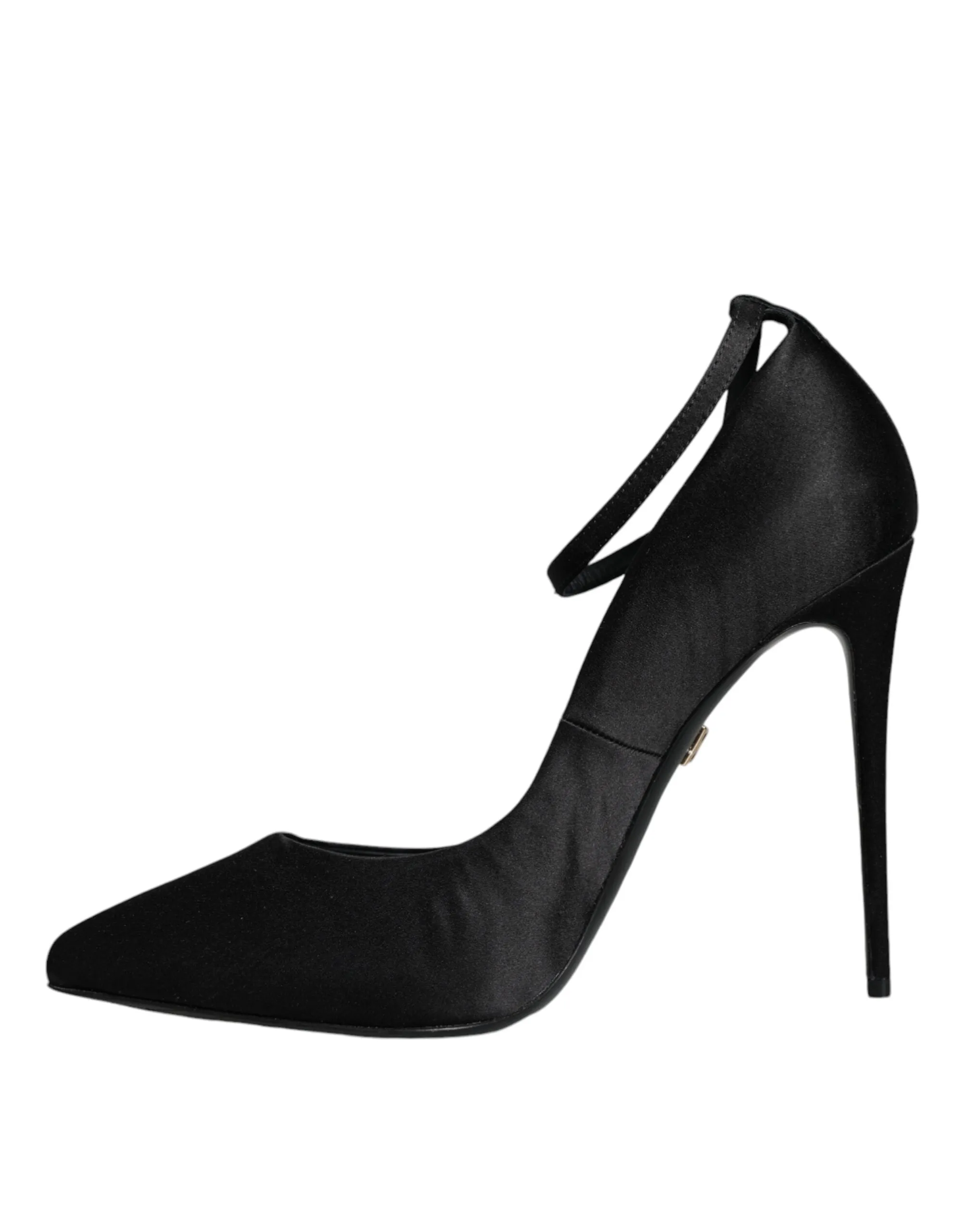 Black Satin Ankle Strap Heels Pumps Shoes sold by Louxly product image thumbnail 5