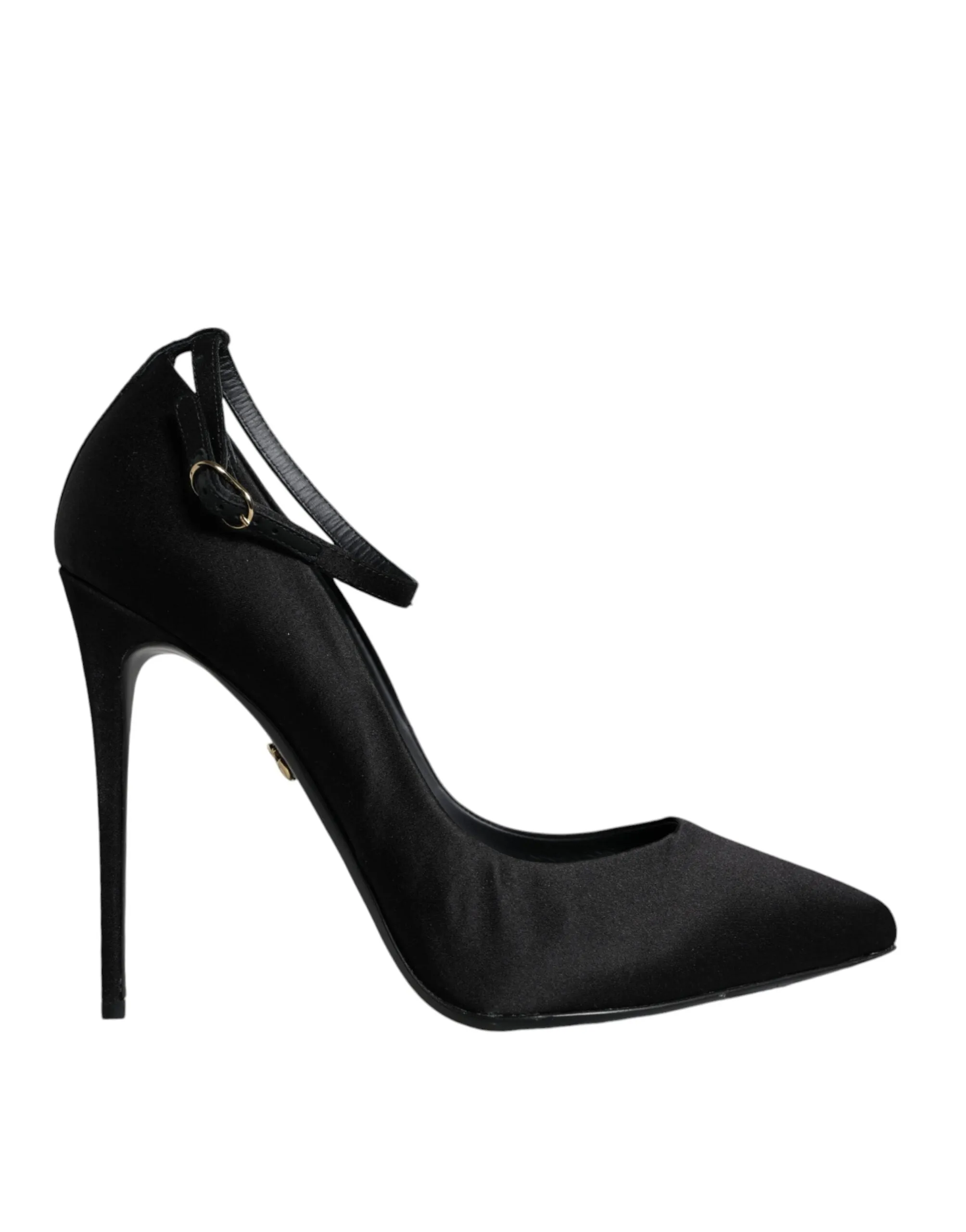 Black Satin Ankle Strap Heels Pumps Shoes sold by Louxly