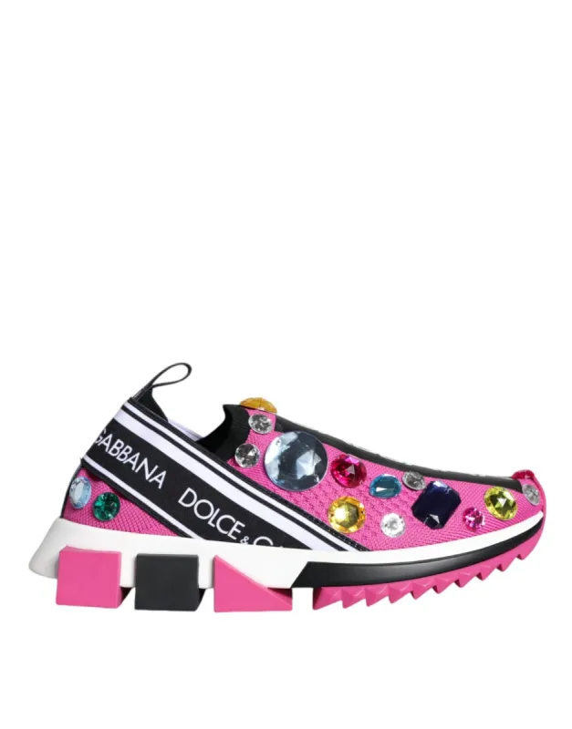 Pink Sorrento Crystals Low Top Sneakers Shoes sold by Louxly
