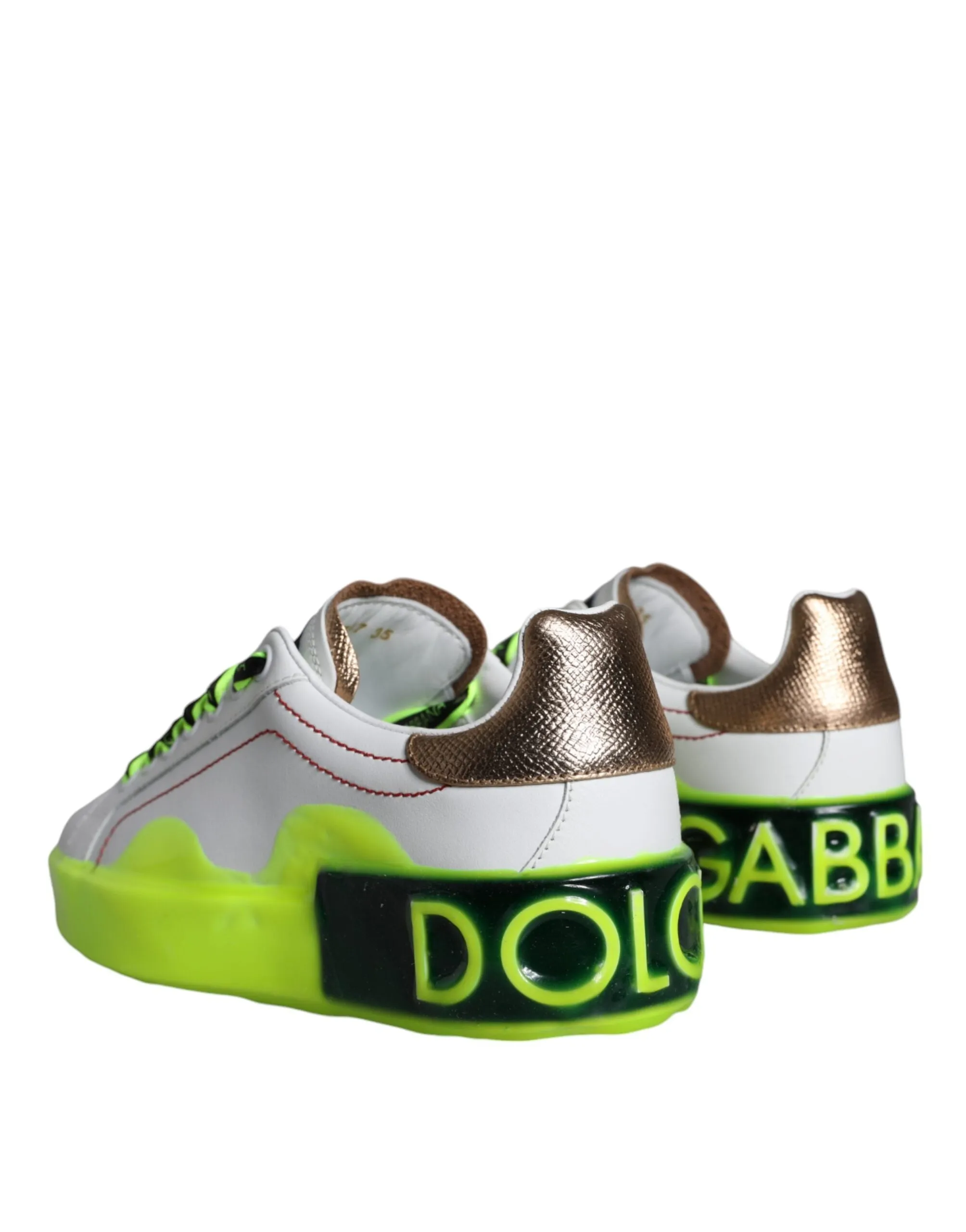 White Leather Portofino Low Top Sneakers Shoes sold by Louxly product image thumbnail 4