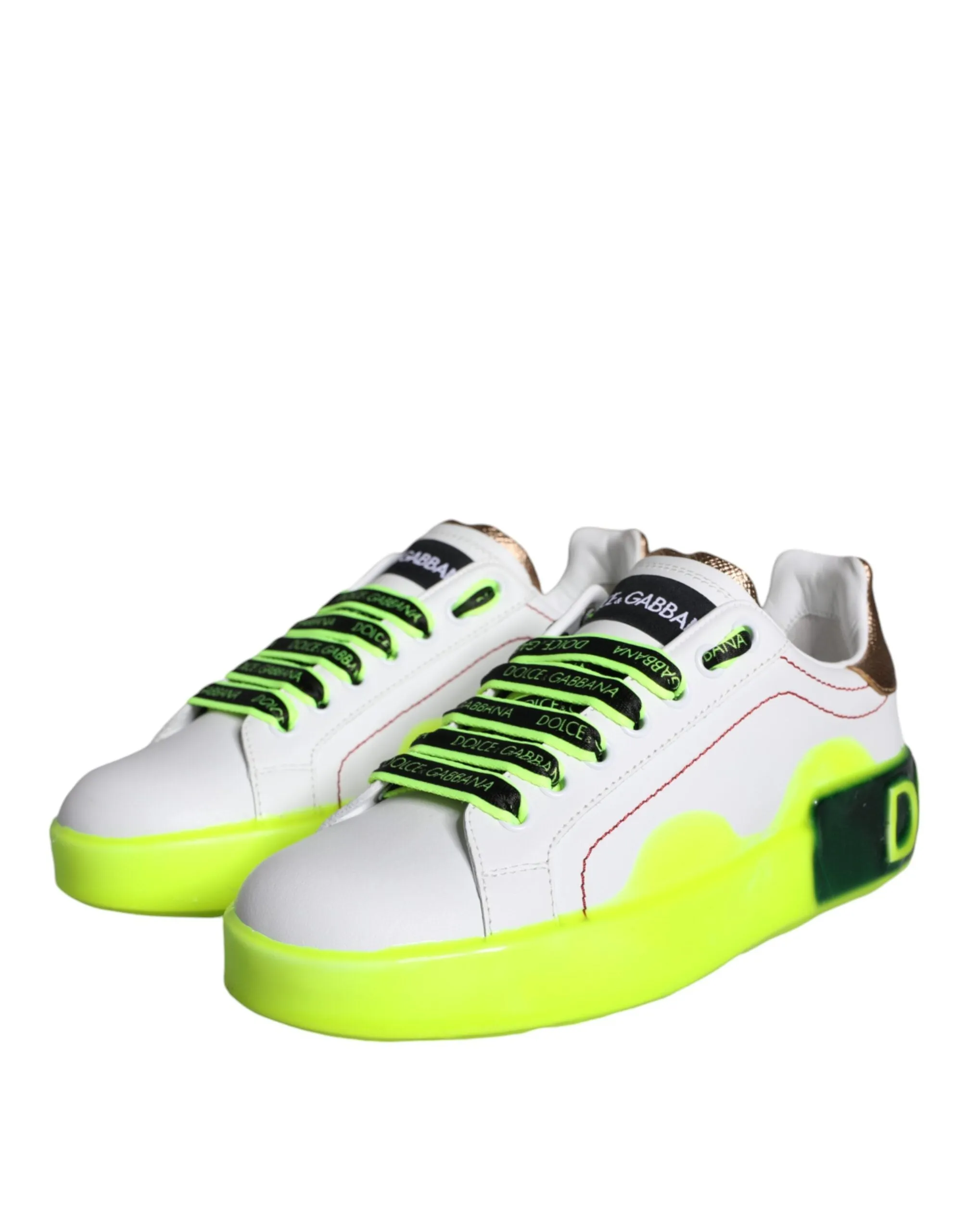 White Leather Portofino Low Top Sneakers Shoes sold by Louxly product image thumbnail 3