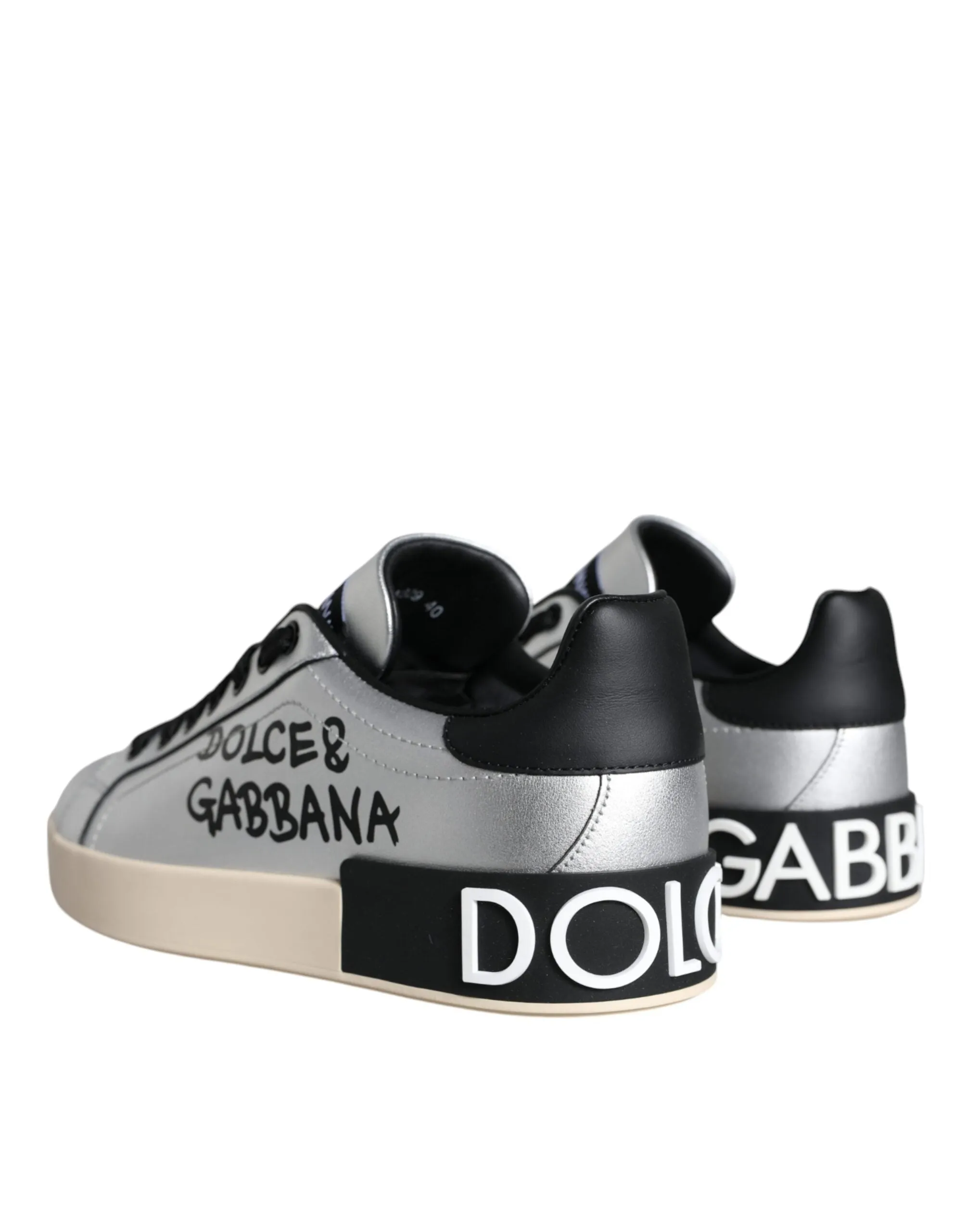 Silver Portofino Calf Leather Sneakers Shoes sold by Louxly product image thumbnail 4
