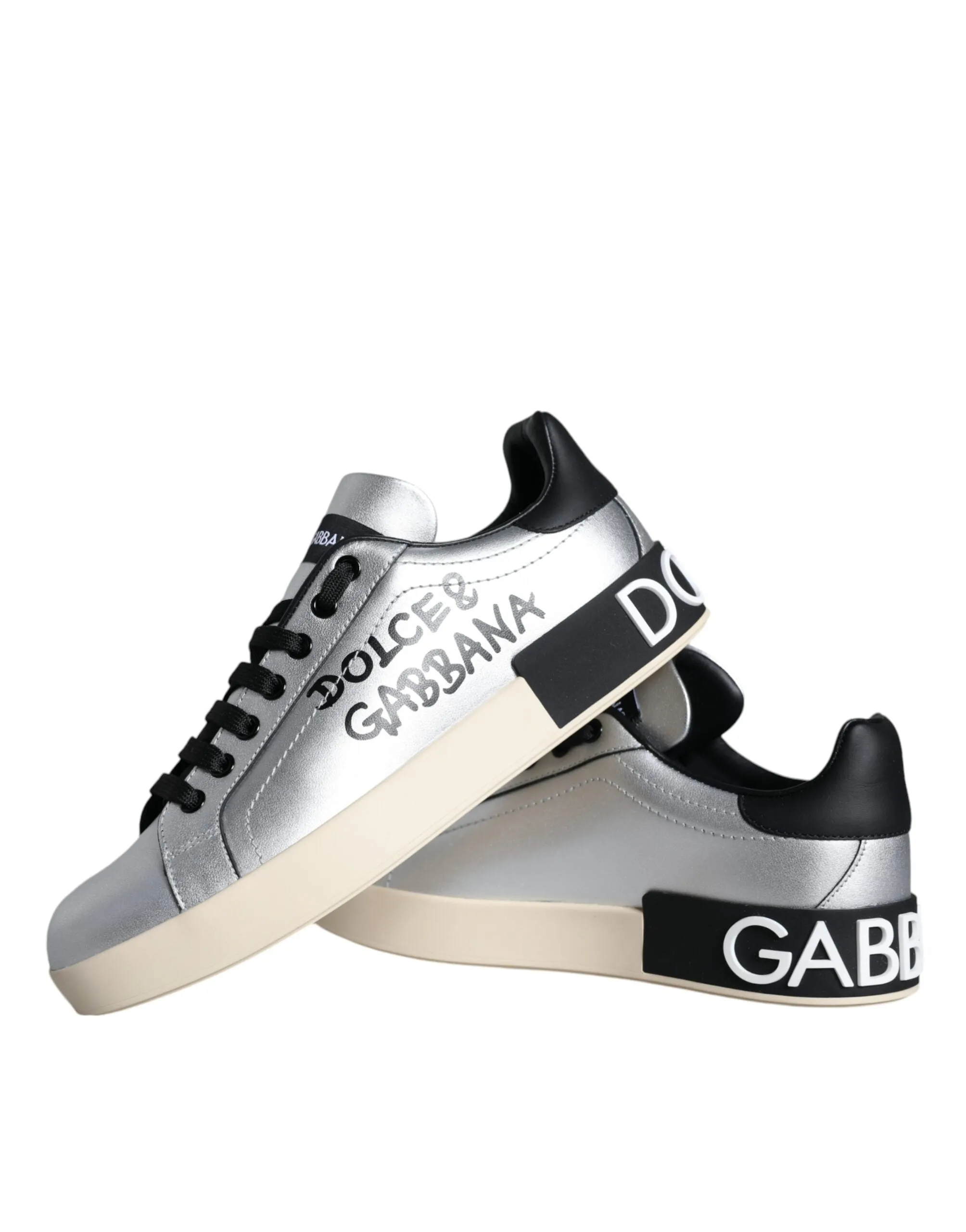 Silver Portofino Calf Leather Sneakers Shoes sold by Louxly