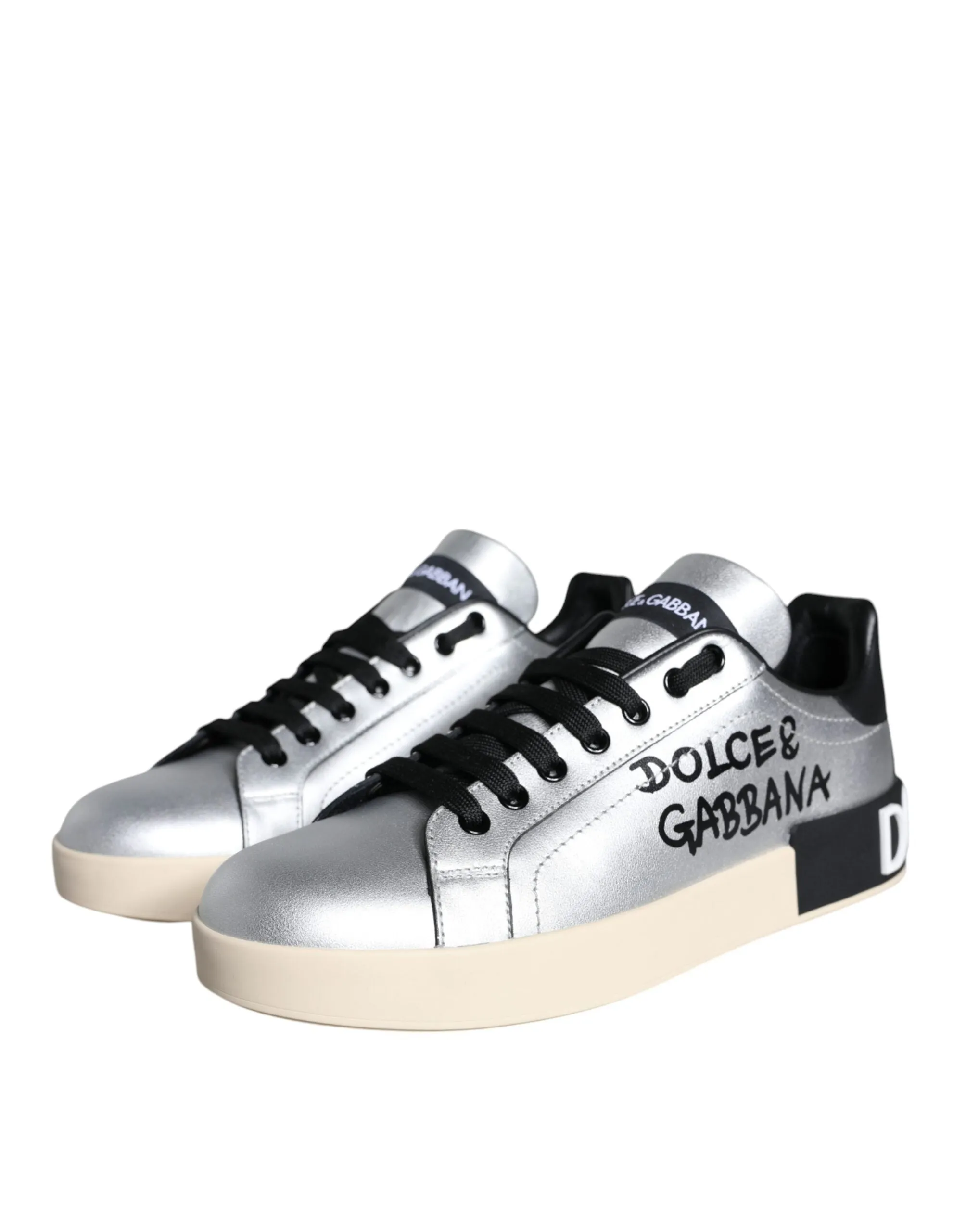 Silver Portofino Calf Leather Sneakers Shoes sold by Louxly product image thumbnail 3