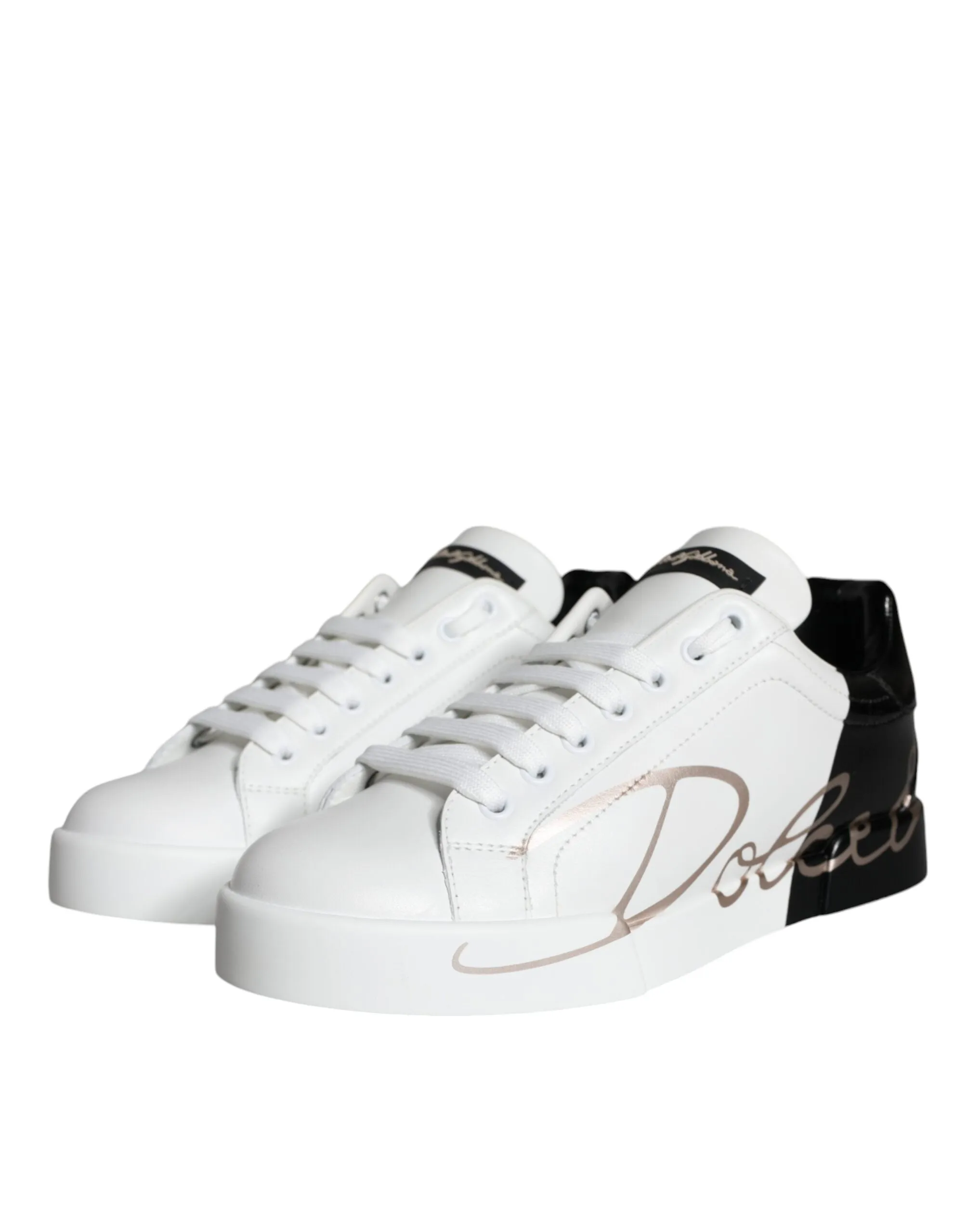 White Black Portofino Low Top Sneakers Shoes sold by Louxly product image thumbnail 3
