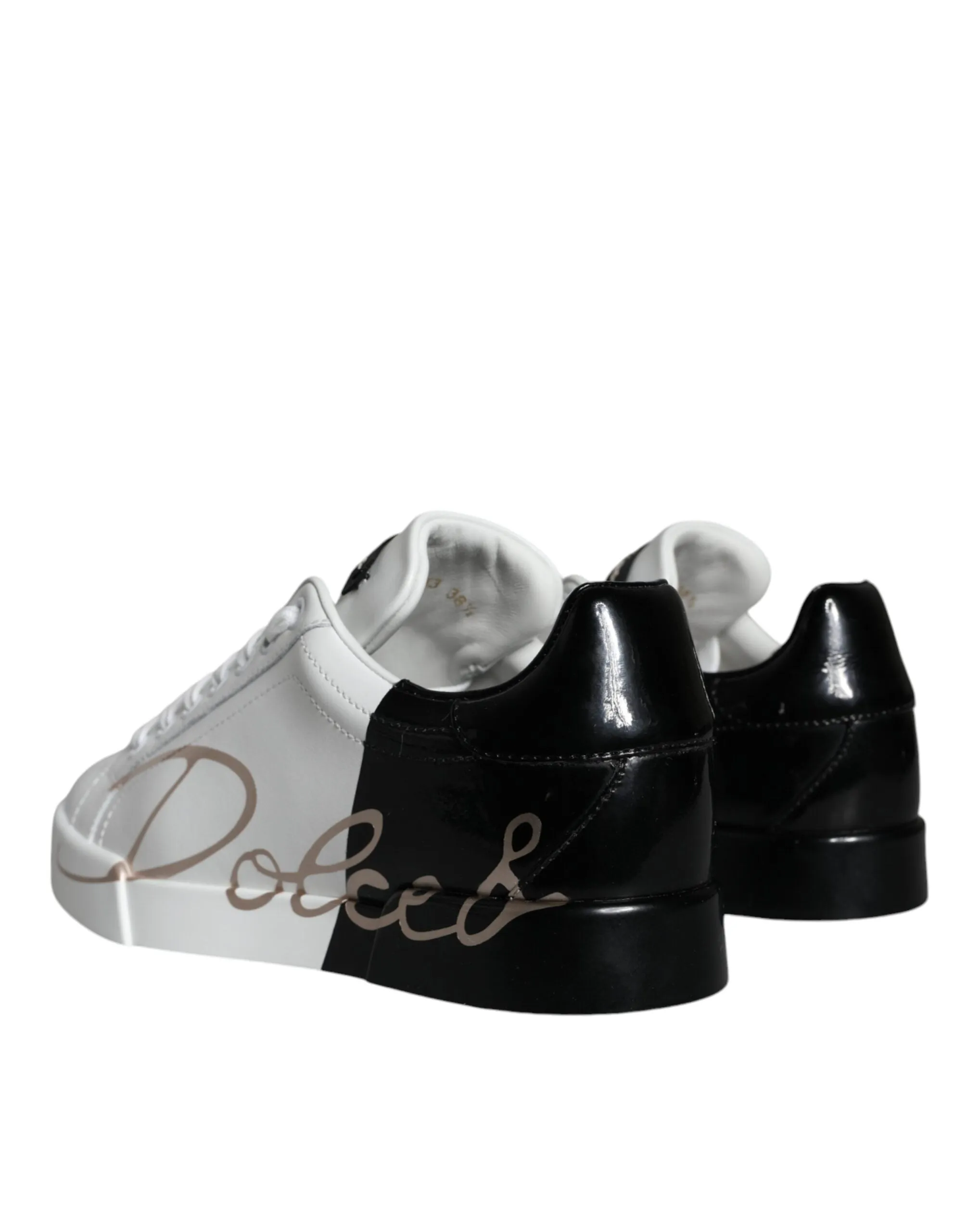 White Black Portofino Low Top Sneakers Shoes sold by Louxly product image thumbnail 4