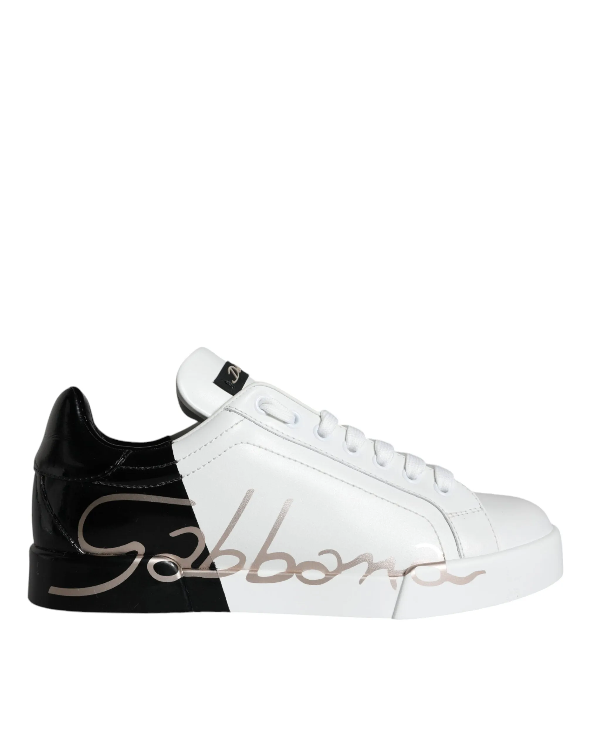 White Black Portofino Low Top Sneakers Shoes sold by Louxly