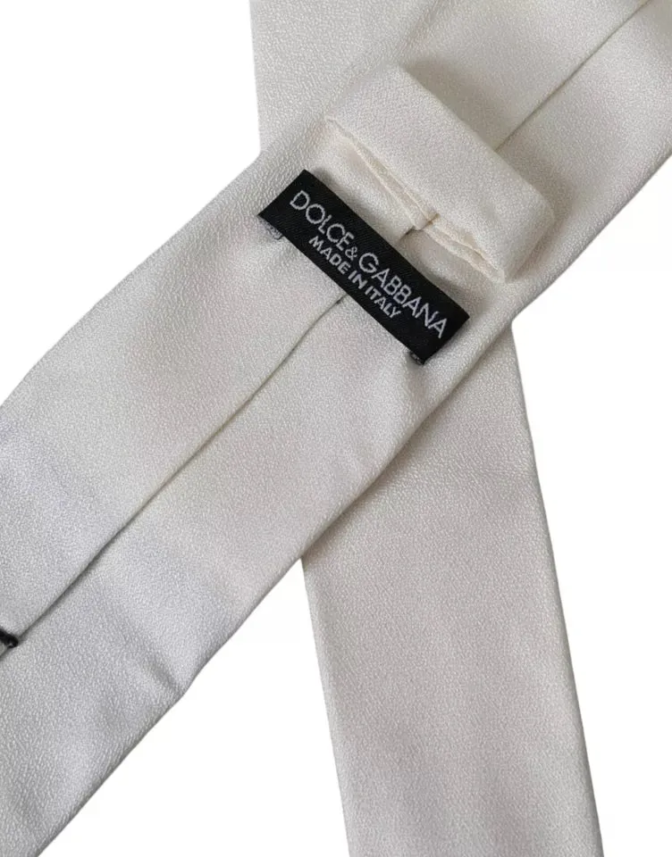 White Silk Classic Adjustable Men Tie sold by Louxly product image thumbnail 3