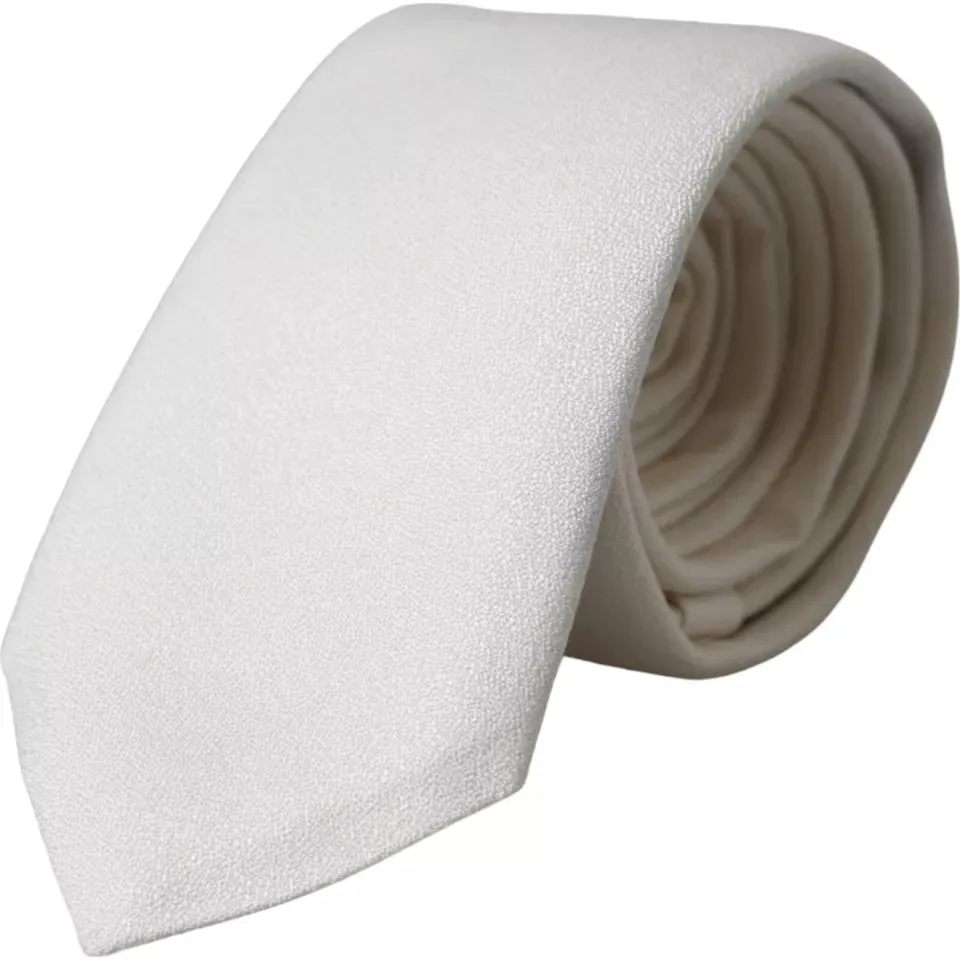 White Silk Classic Adjustable Men Tie sold by Louxly