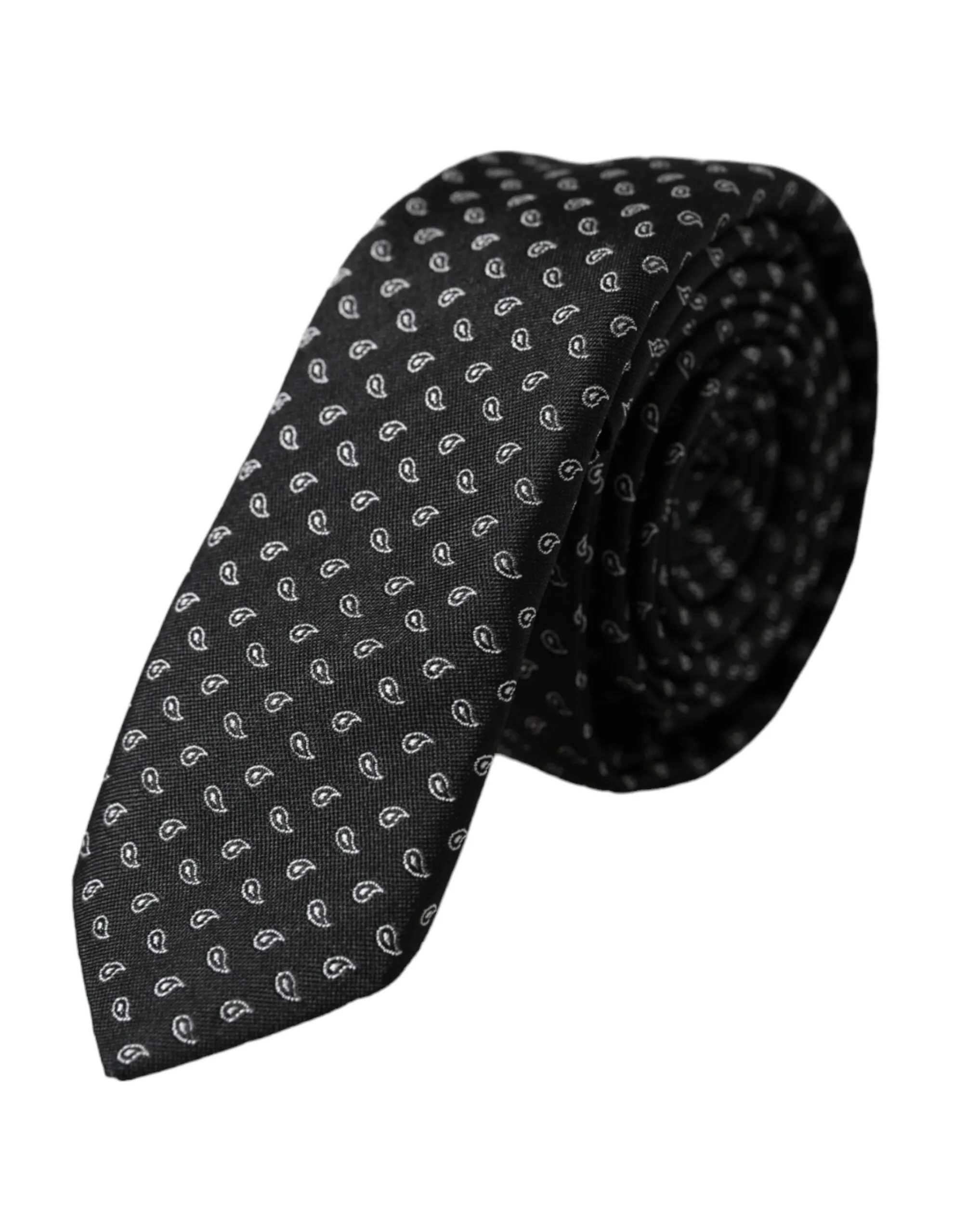 Black Jacquard Patterned Silk Adjustable Men Tie sold by Louxly product image thumbnail 2