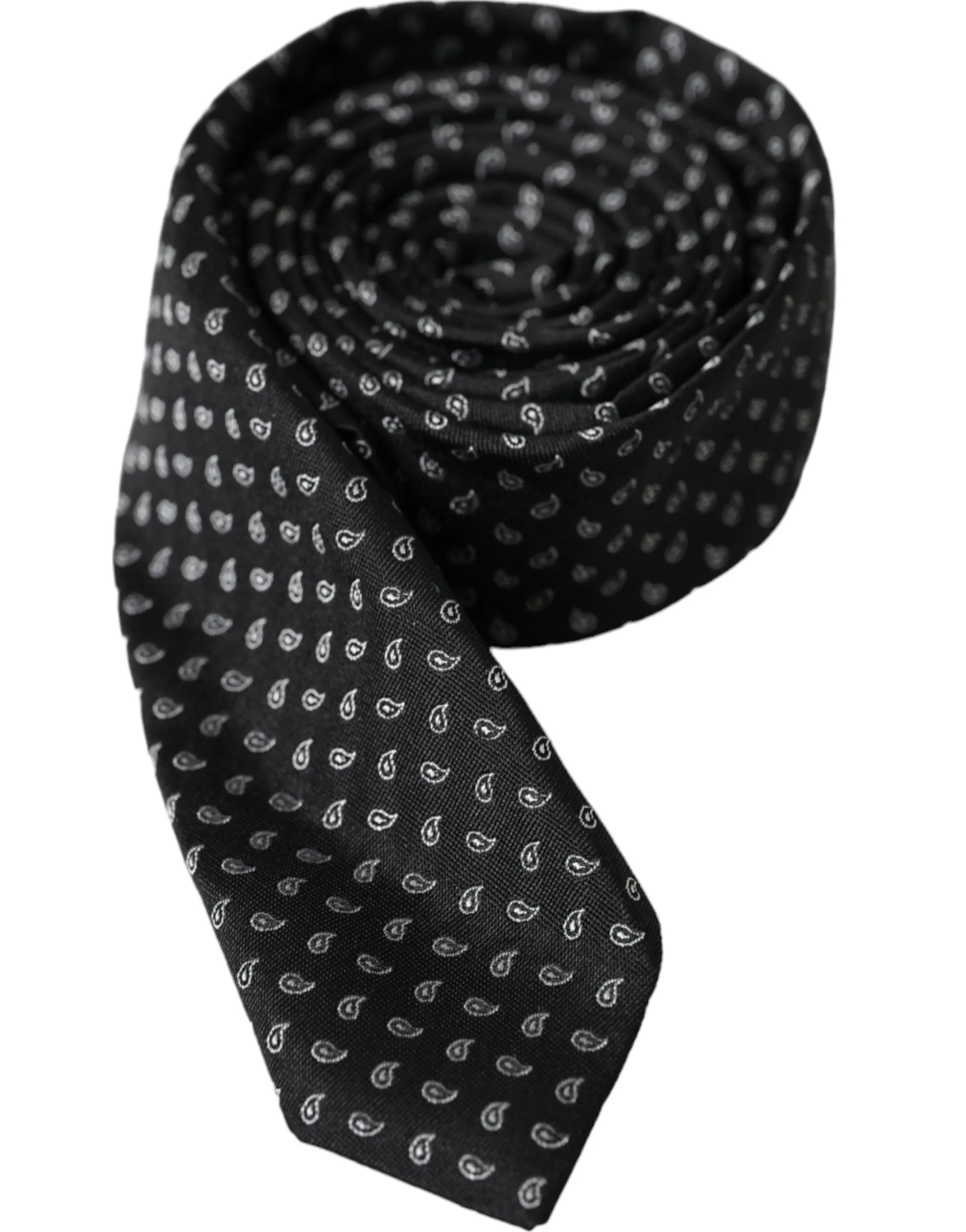 Black Jacquard Patterned Silk Adjustable Men Tie sold by Louxly product image thumbnail 3