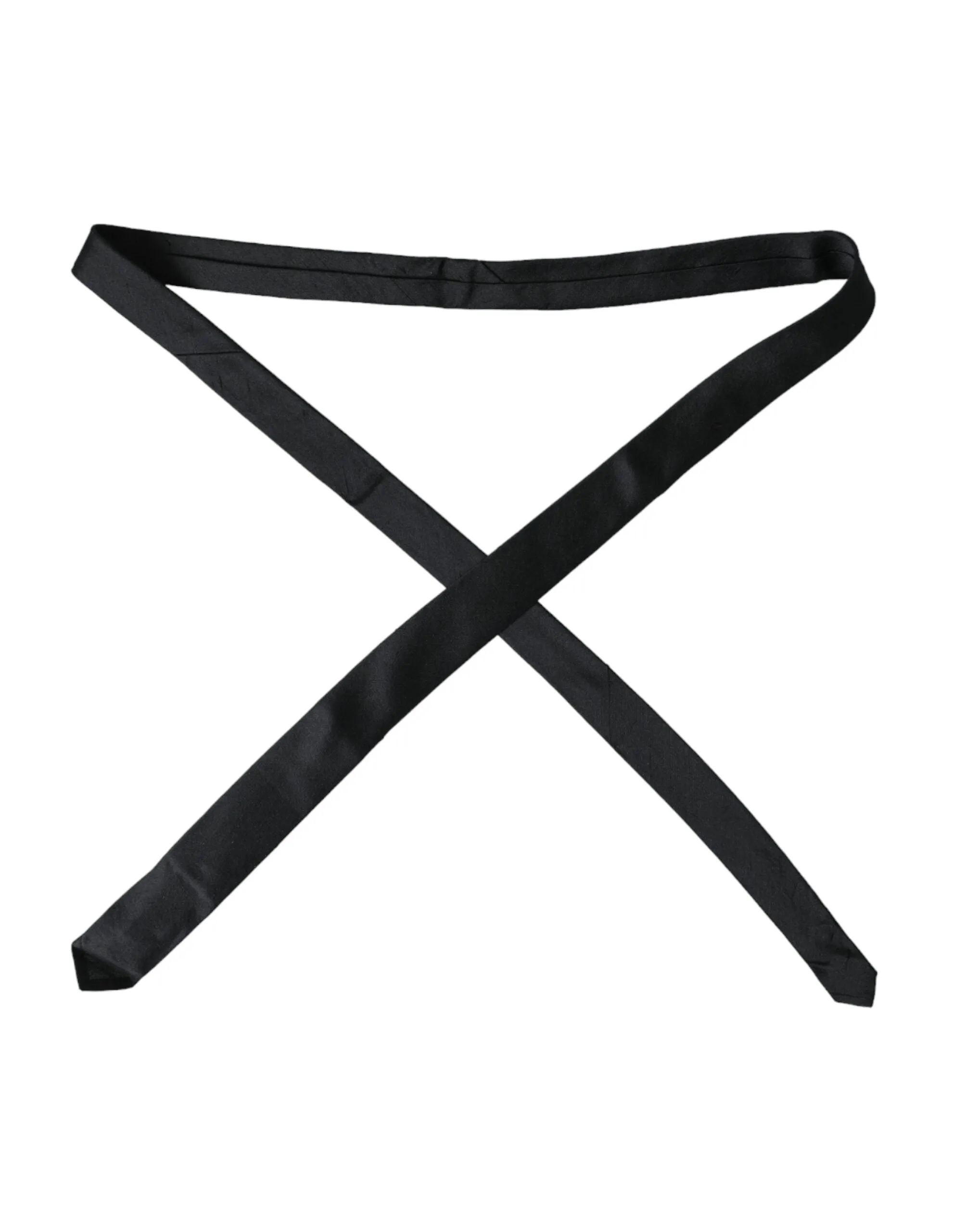 Black Solid 100% Silk Adjustable Tie sold by Louxly product image thumbnail 2