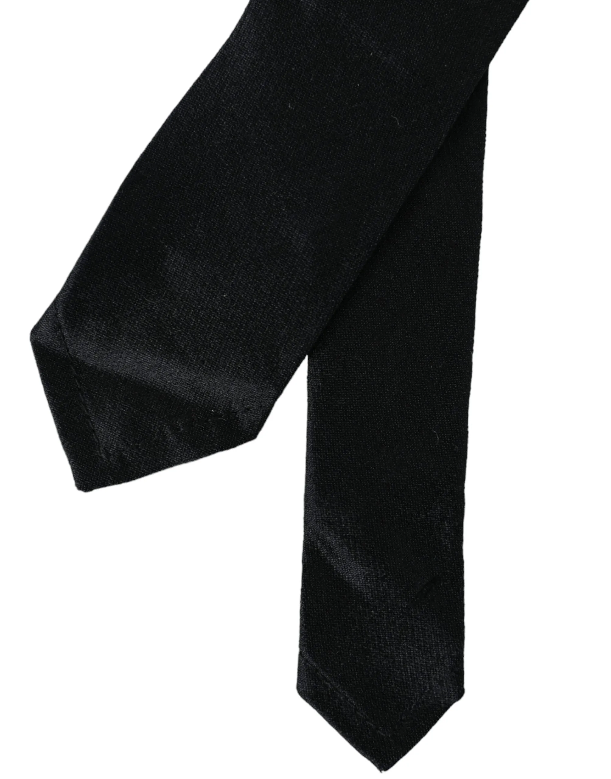 Black Solid 100% Silk Adjustable Tie sold by Louxly product image thumbnail 4