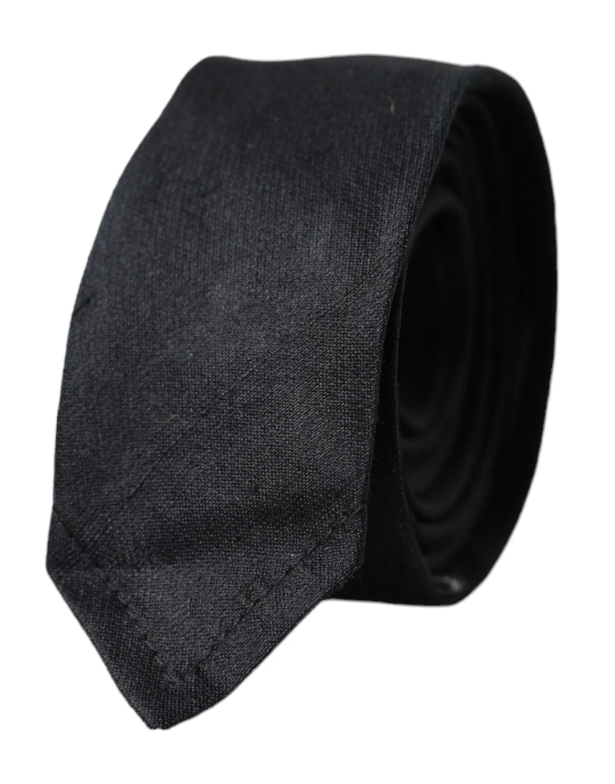 Black Solid 100% Silk Adjustable Tie sold by Louxly