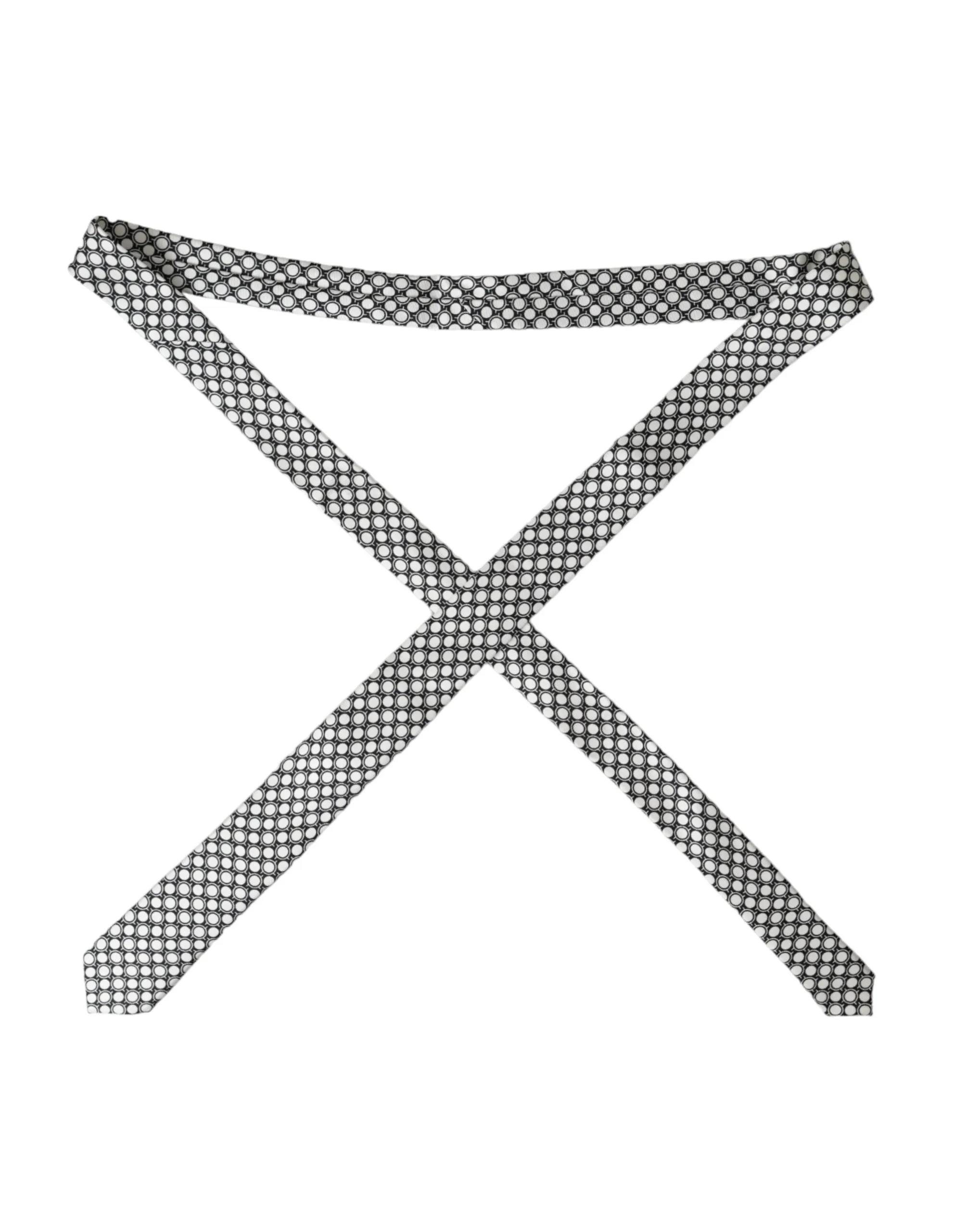 White Circles 100% Silk Adjustable Tie sold by Louxly product image thumbnail 2