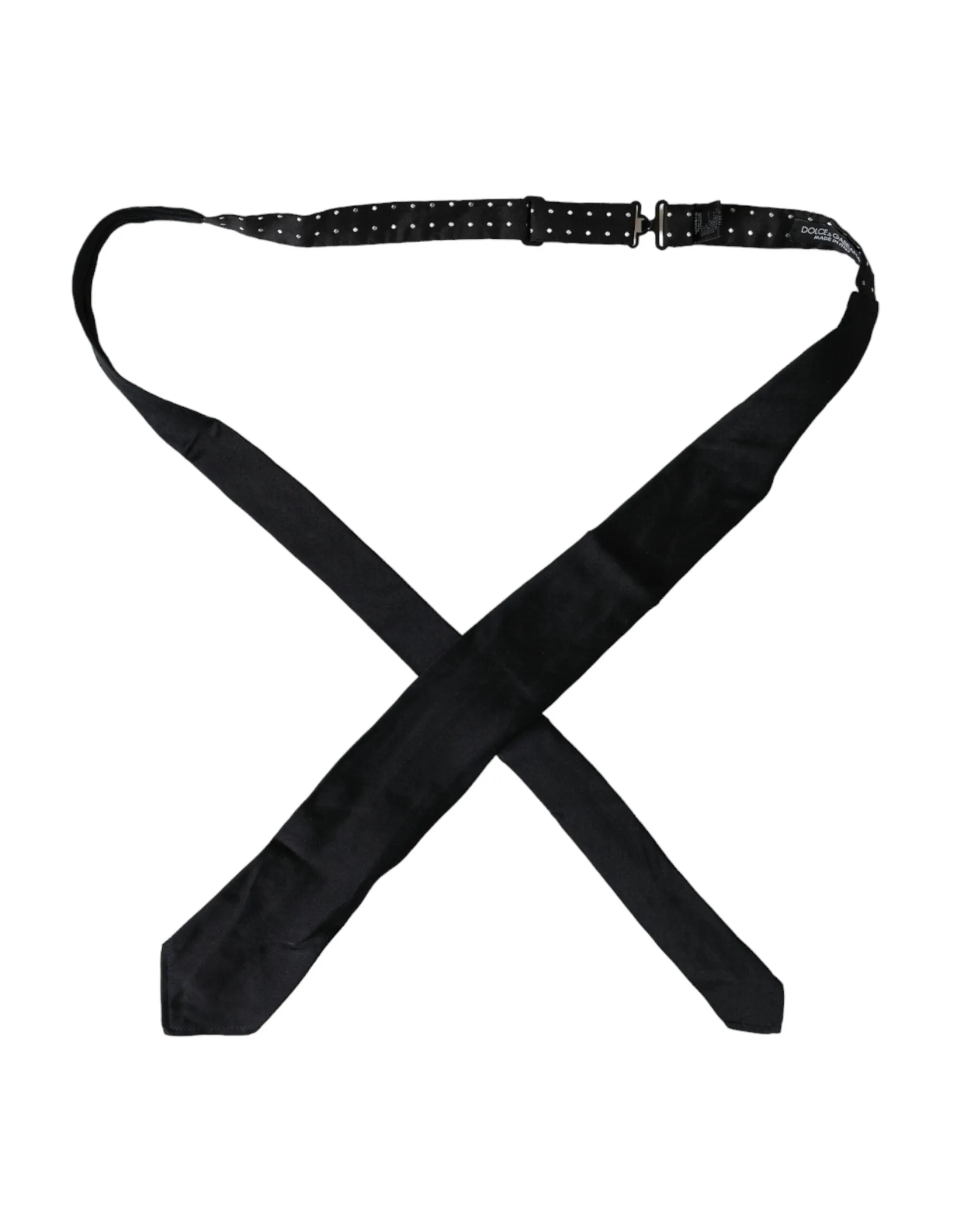 Black 100% Silk Adjustable Bowtie sold by Louxly