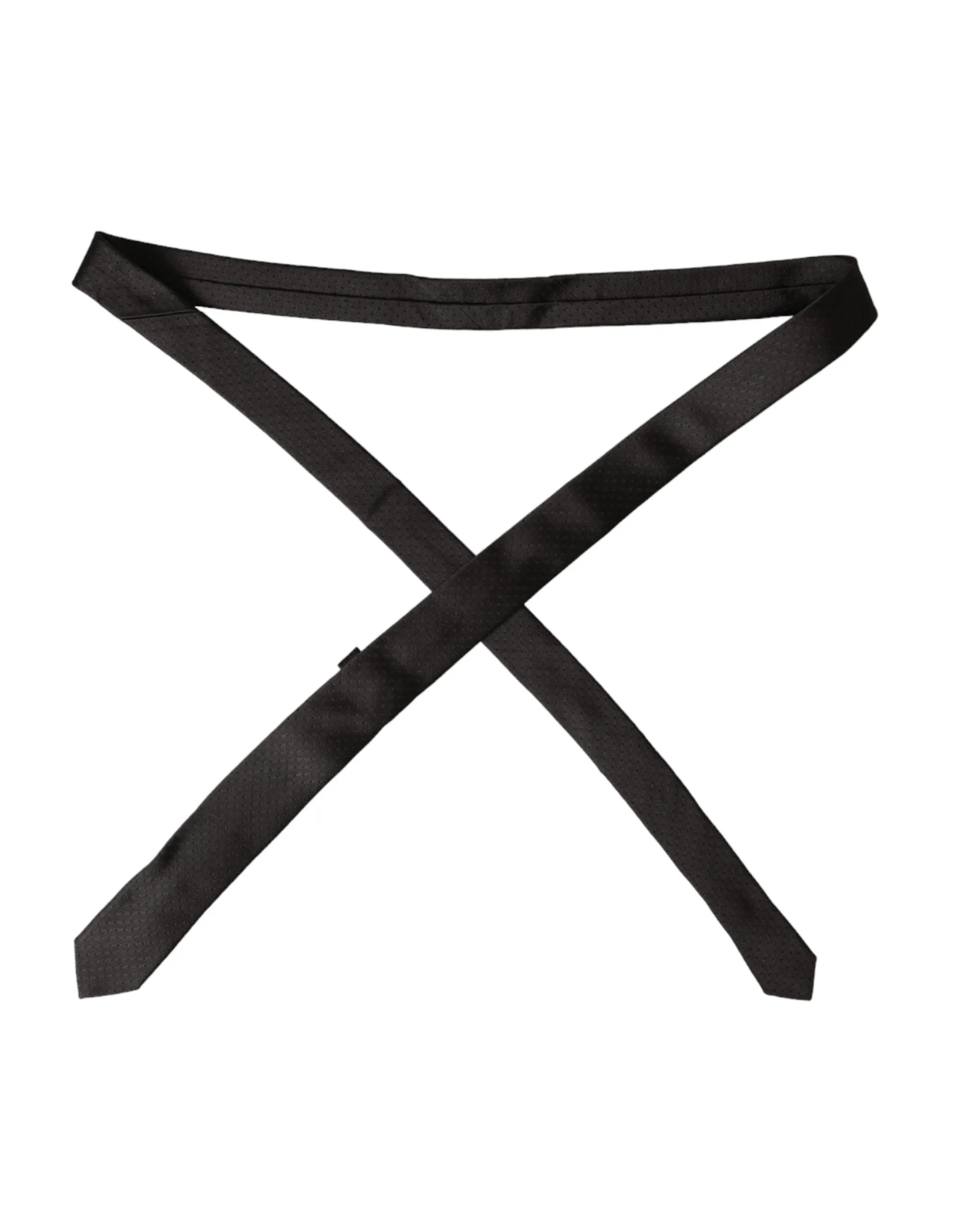 Black Patterned Silk Adjustable Men Tie sold by Louxly product image thumbnail 2