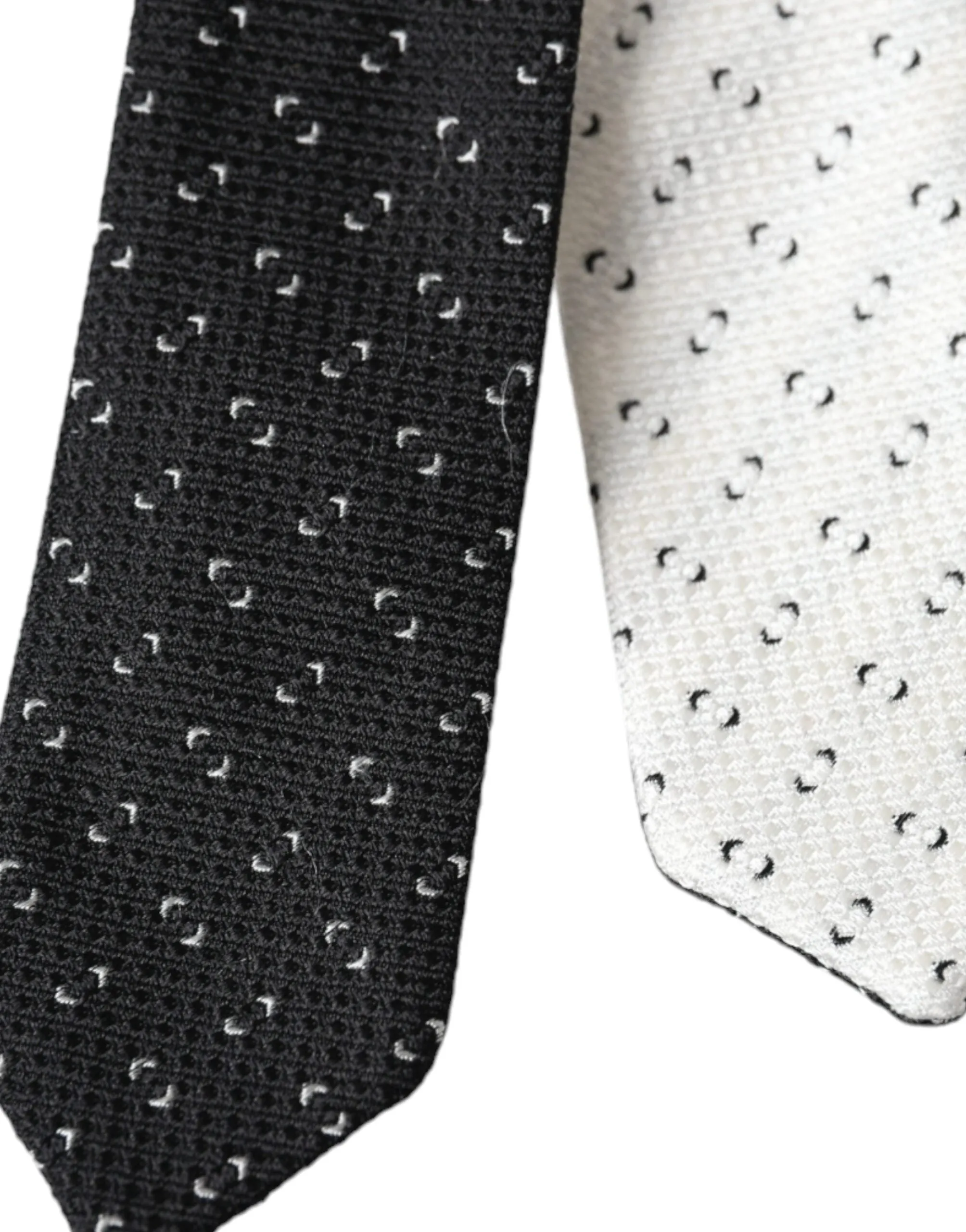 Black White Patterned Adjustable Tie sold by Louxly product image thumbnail 2