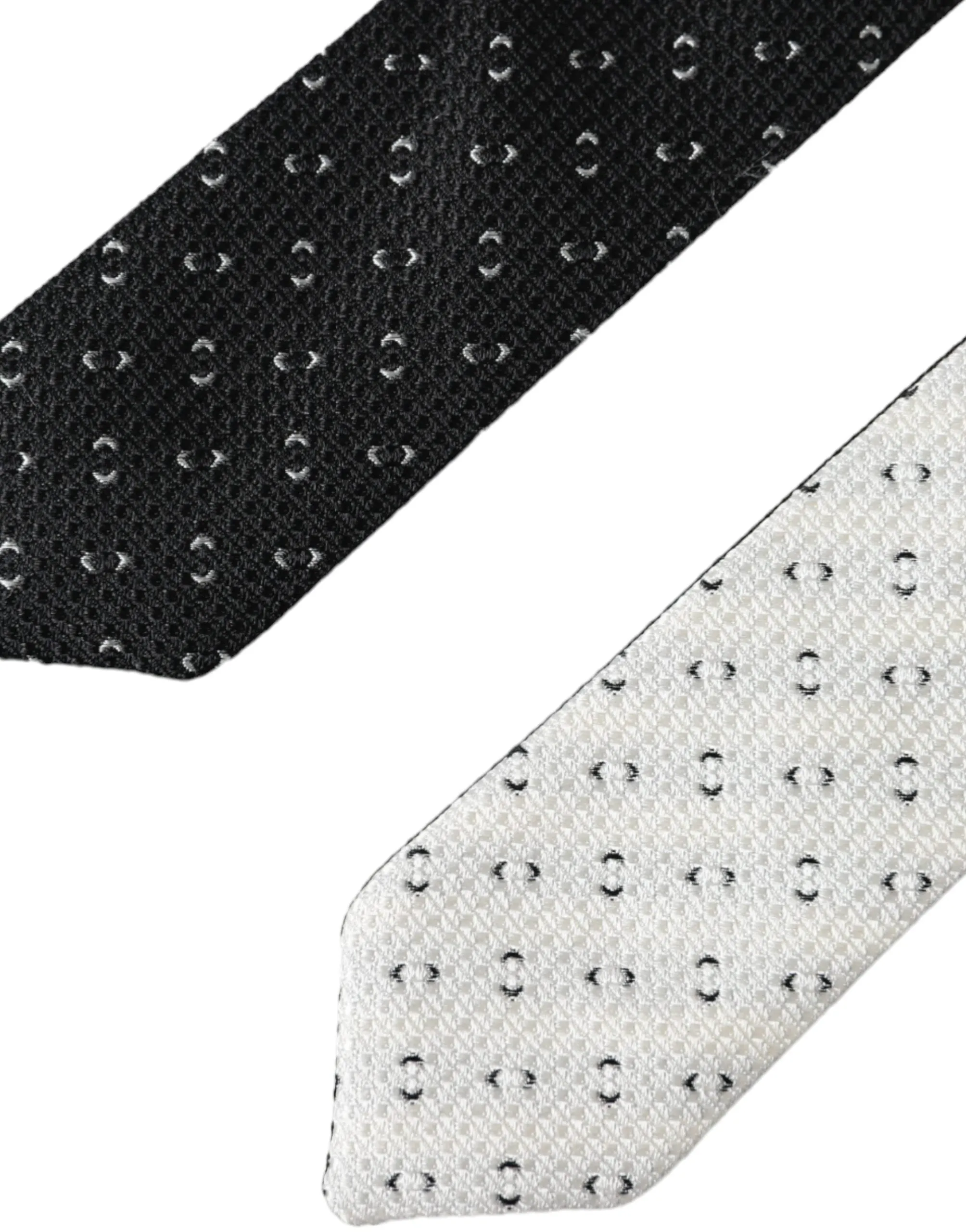 Black White Patterned Adjustable Tie sold by Louxly product image thumbnail 3