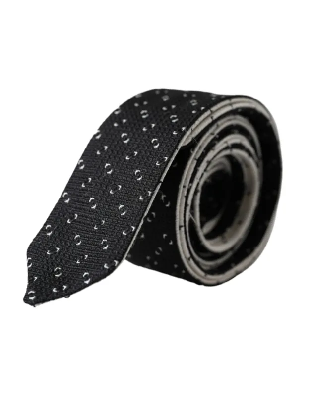 Black White Patterned Adjustable Tie sold by Louxly
