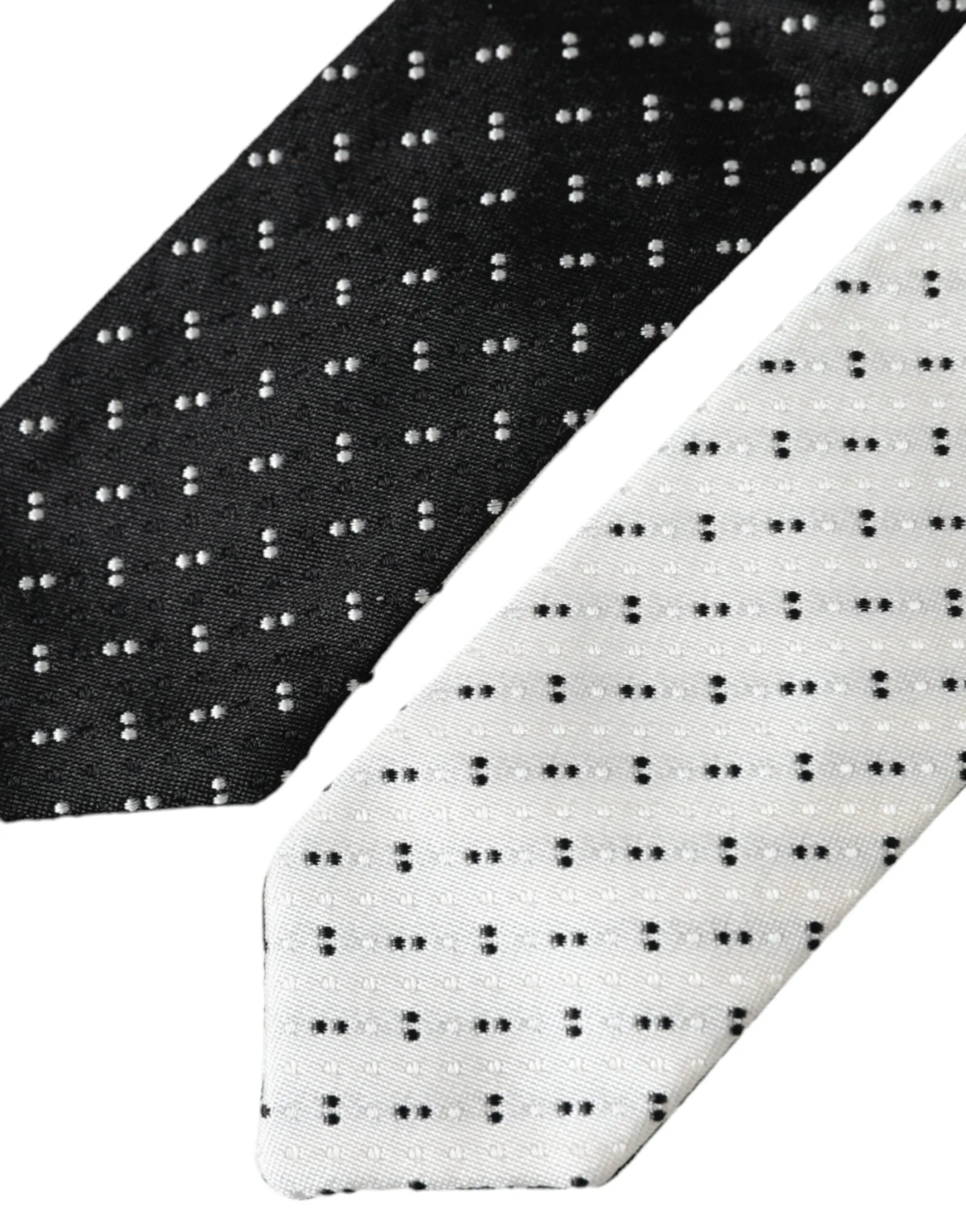 Black White Patterned Adjustable Tie sold by Louxly product image thumbnail 5