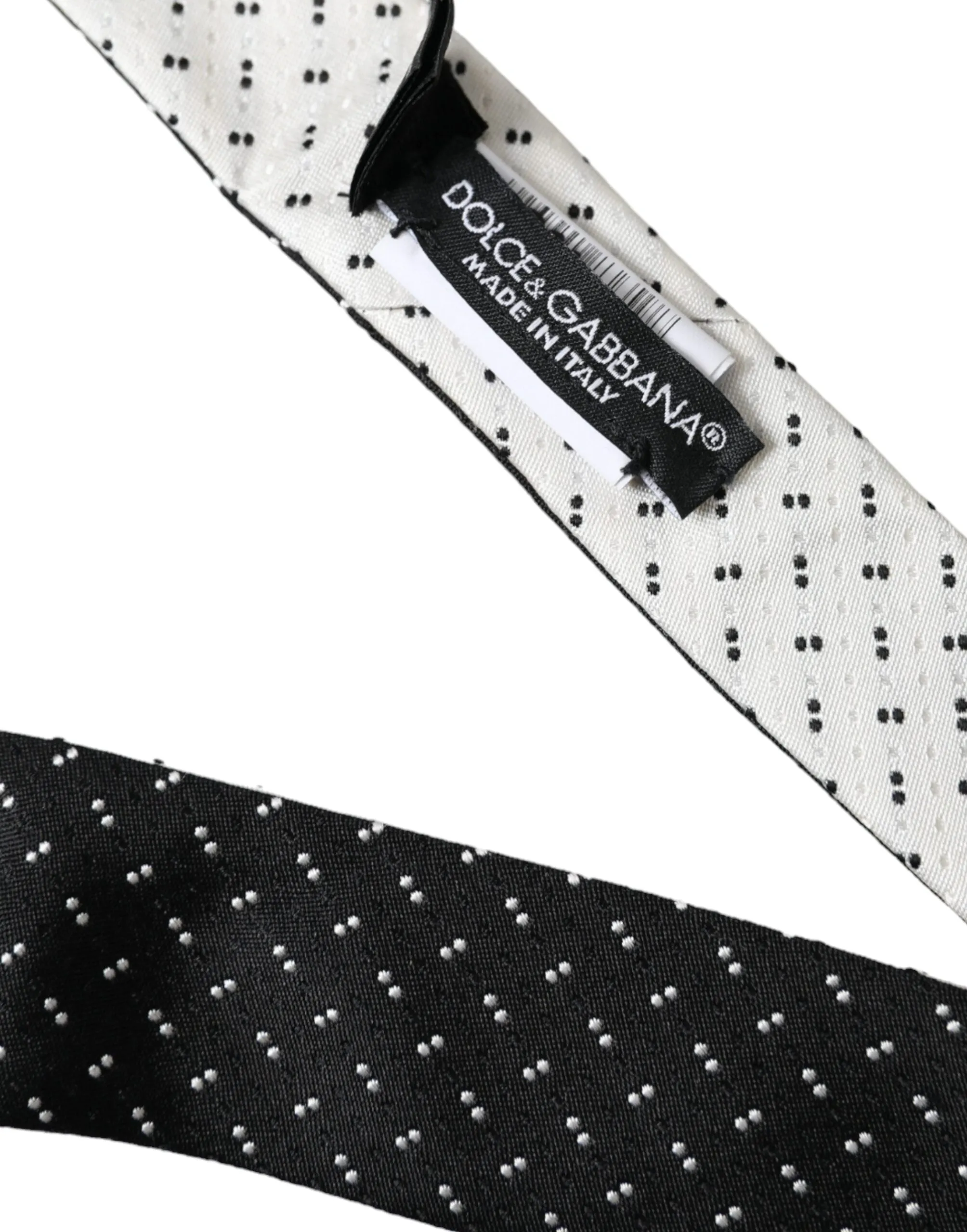 Black White Patterned Adjustable Tie sold by Louxly product image thumbnail 4