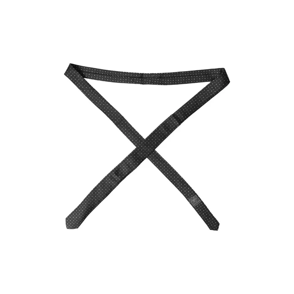 Black Polka Dot Silk Adjustable Men Tie sold by Louxly product image thumbnail 4