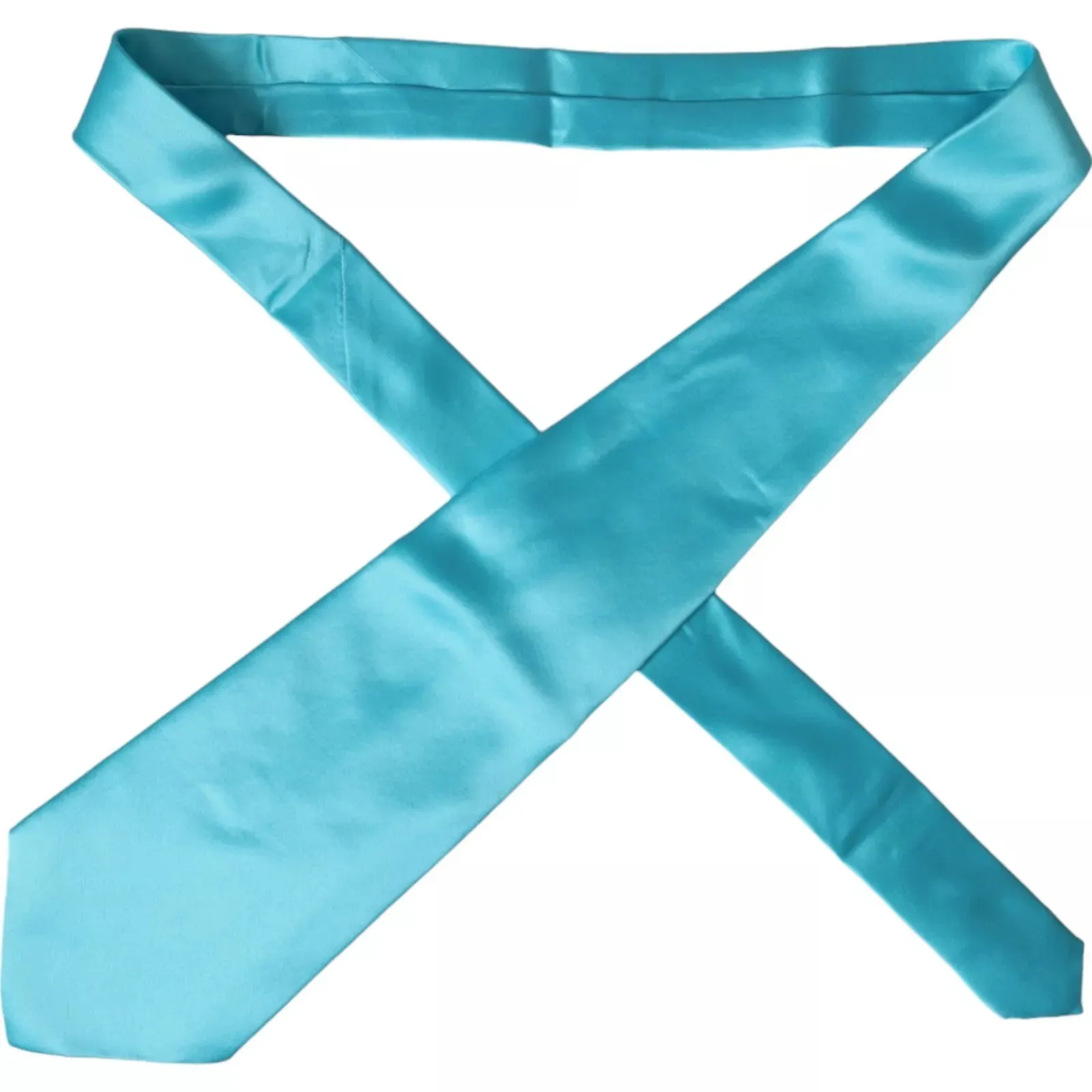 Light Blue Satin Silk Wide Adjustable Men Tie sold by Louxly product image thumbnail 2