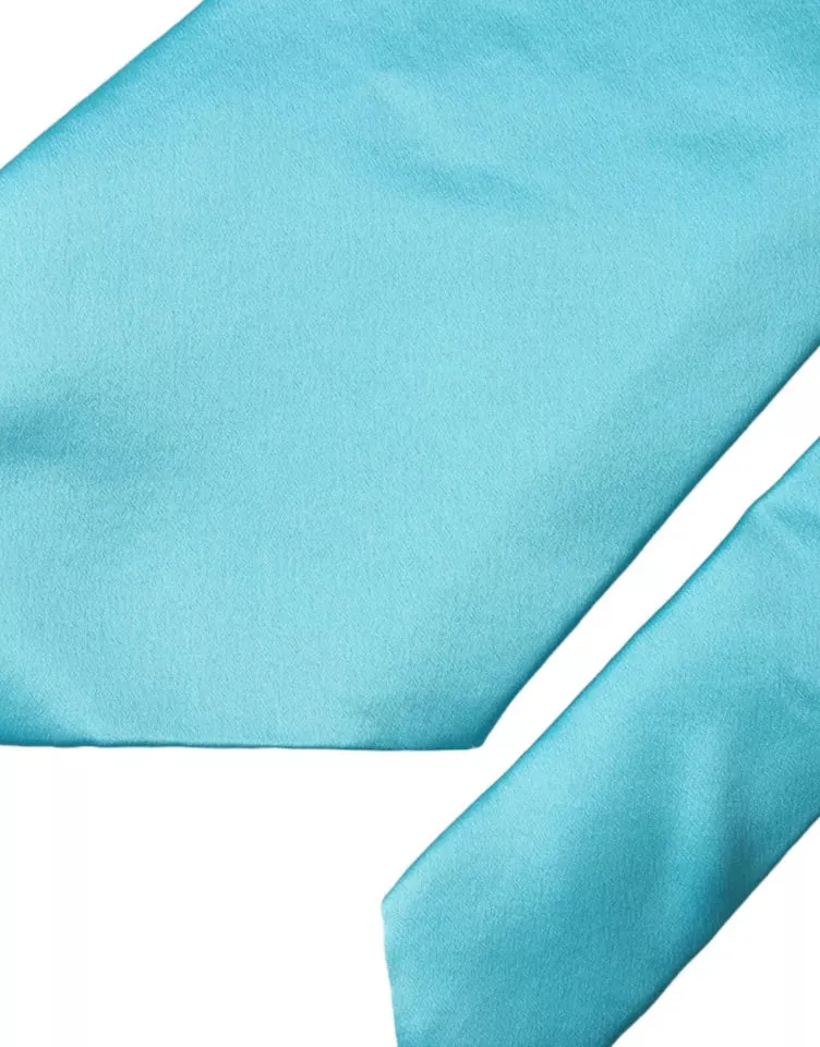 Light Blue Satin Silk Wide Adjustable Men Tie sold by Louxly product image thumbnail 4